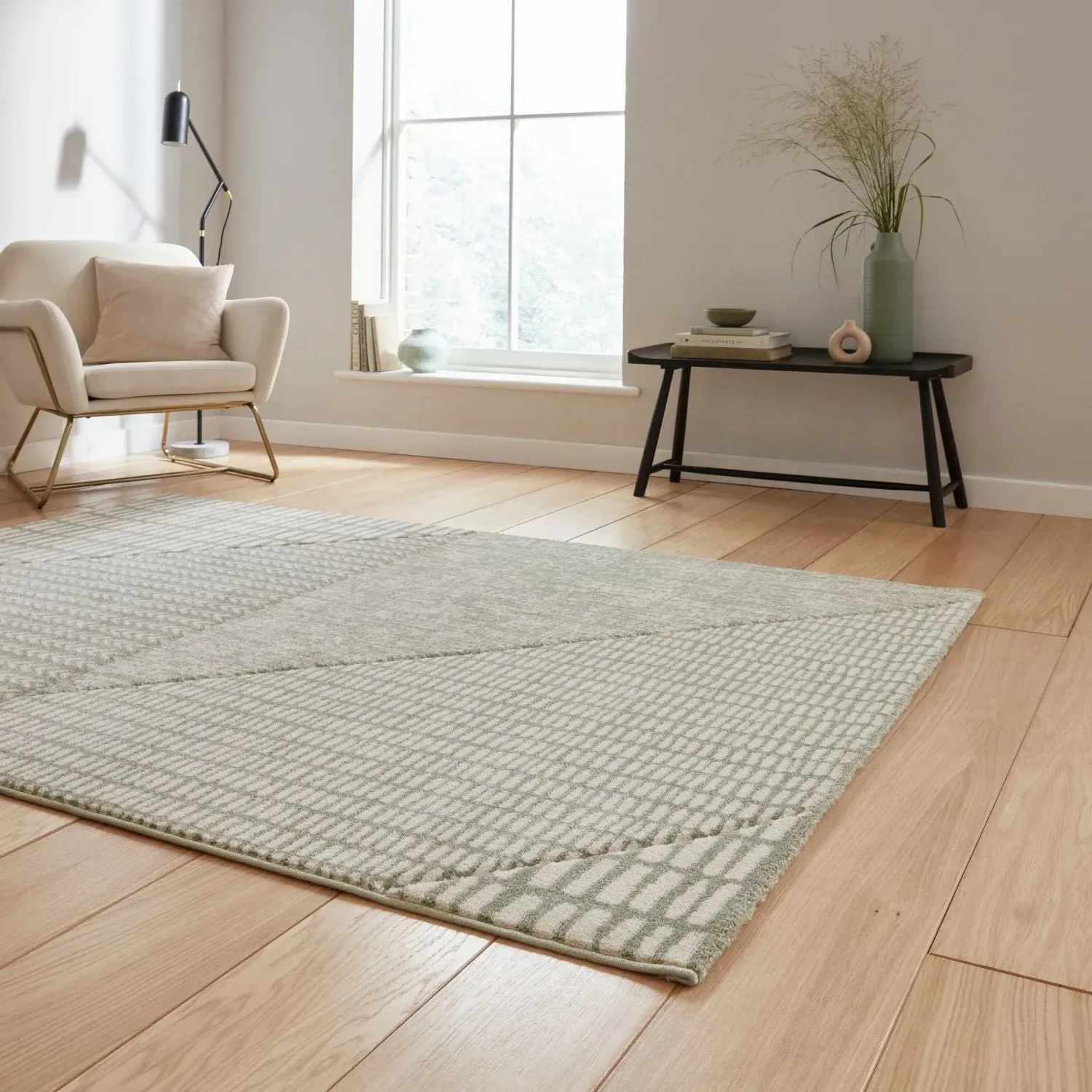 Larsson Abstract Rug - Sage Green, Polypropylene