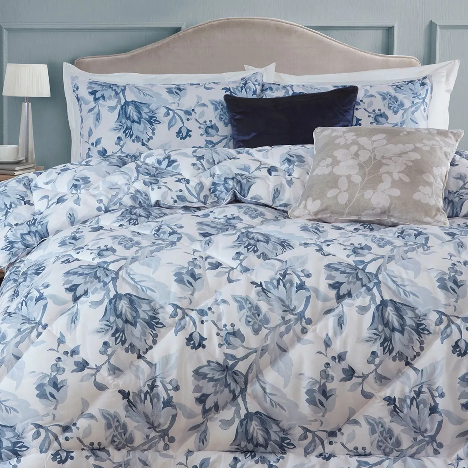 Laura Ashley Adwick Trail Double Coverless Duvet Set - Blue, Microfibre product