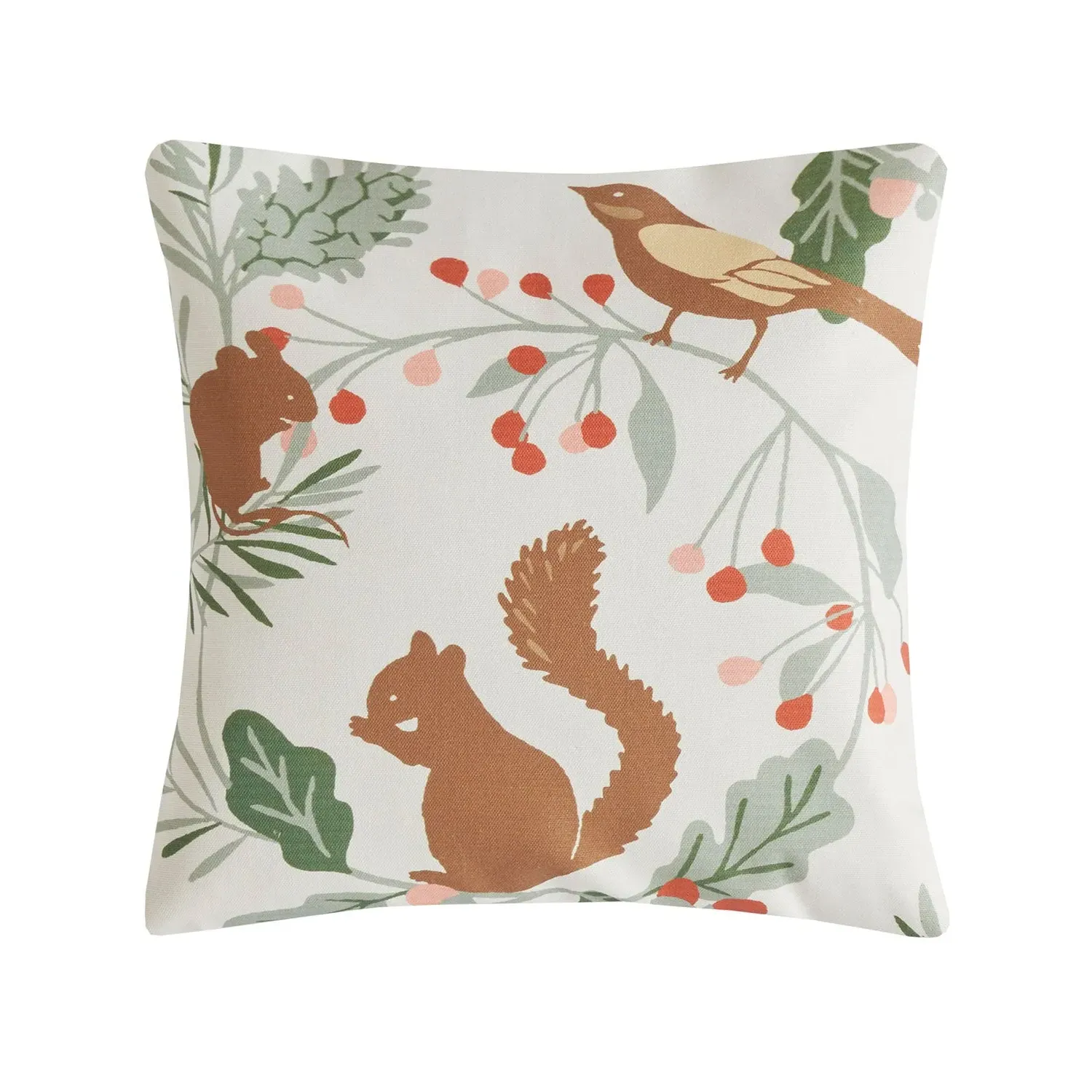 Laura Ashley Autumnal Woodland Cotton Cushion - Green product