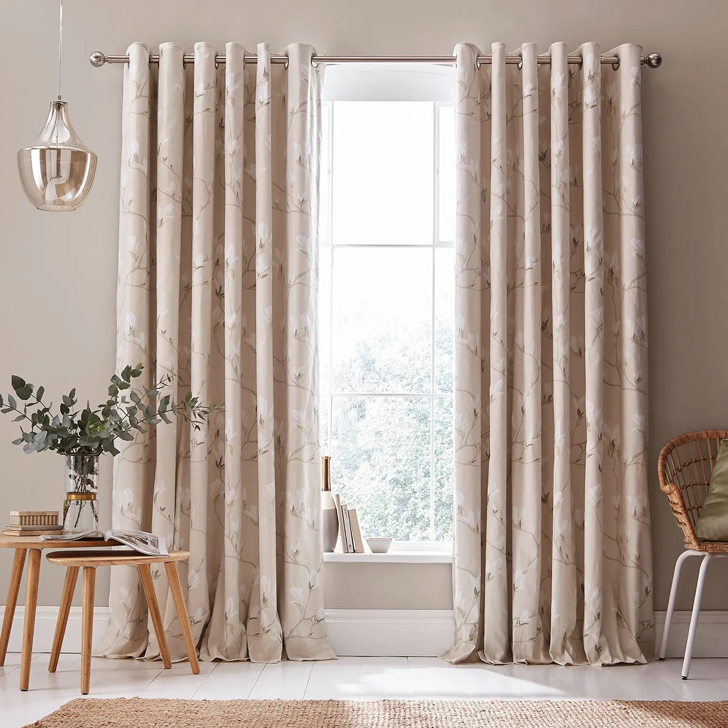Laura Ashley Magnolia Grove Eyelet Curtains - Natural product