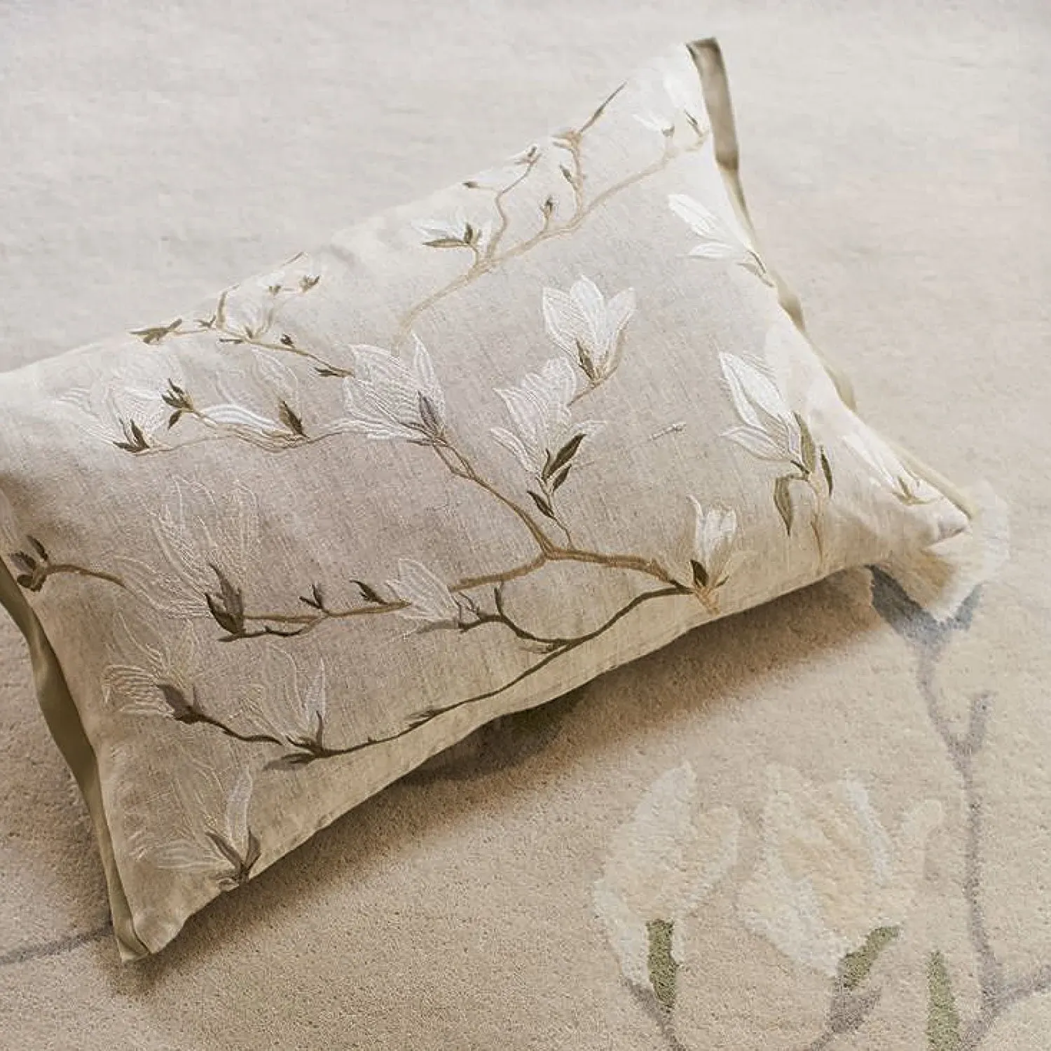 Laura Ashley Magnolia Grove Feather Cushion - Natural alternate view