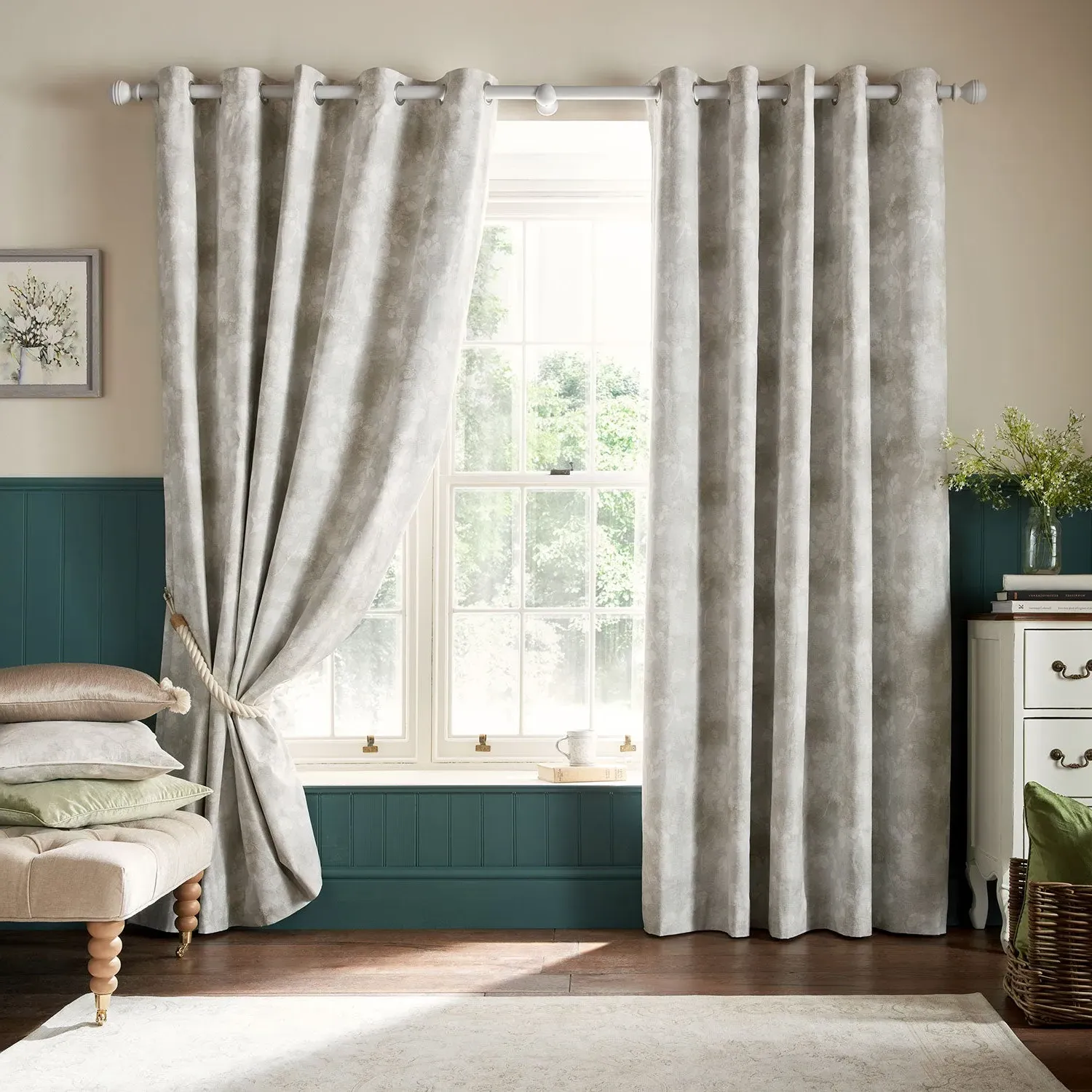 Laura Ashley Millhayes Blackout Eyelet Curtains - Natural, Cotton product