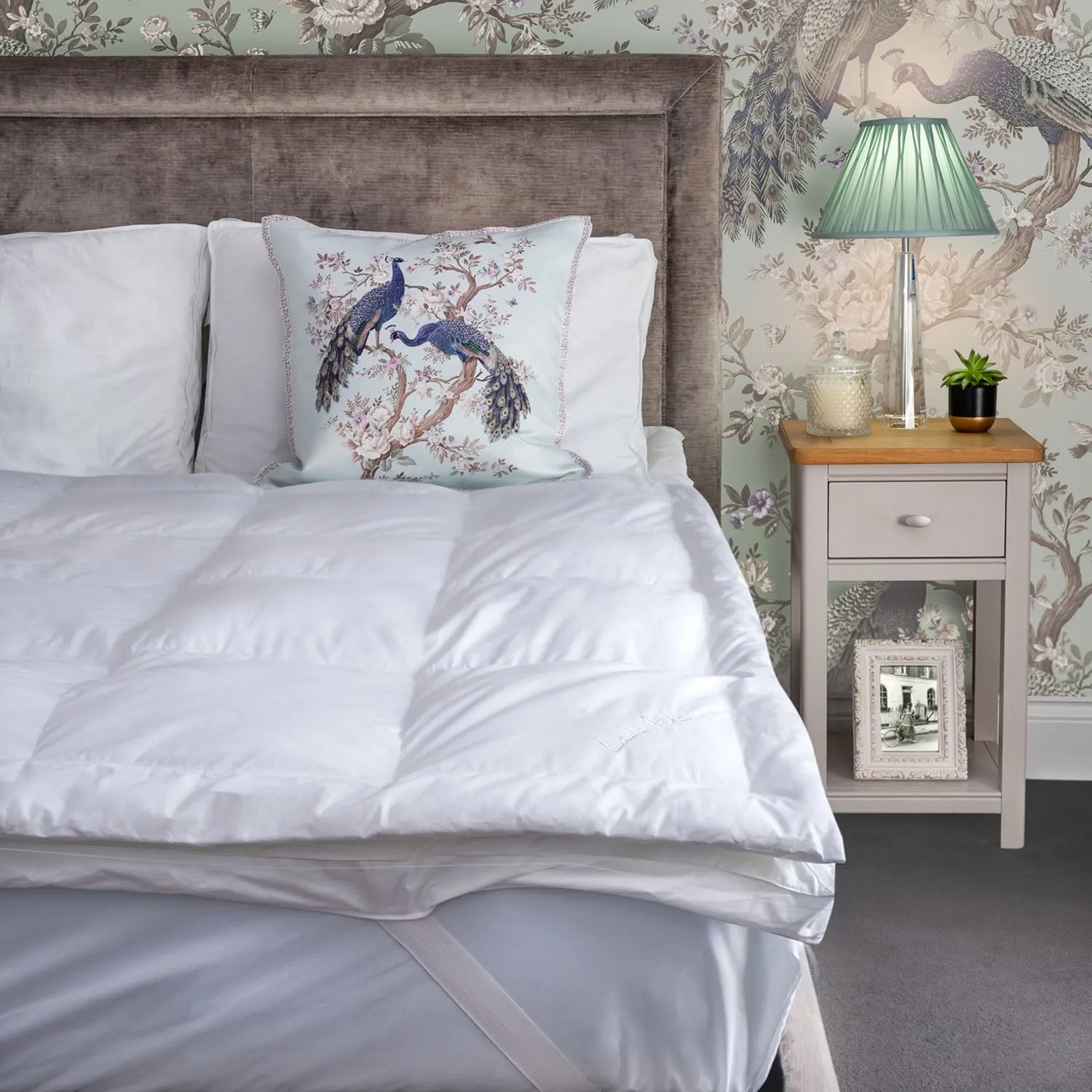 Laura Ashley Single Cotton Mattress Topper - White alternate view