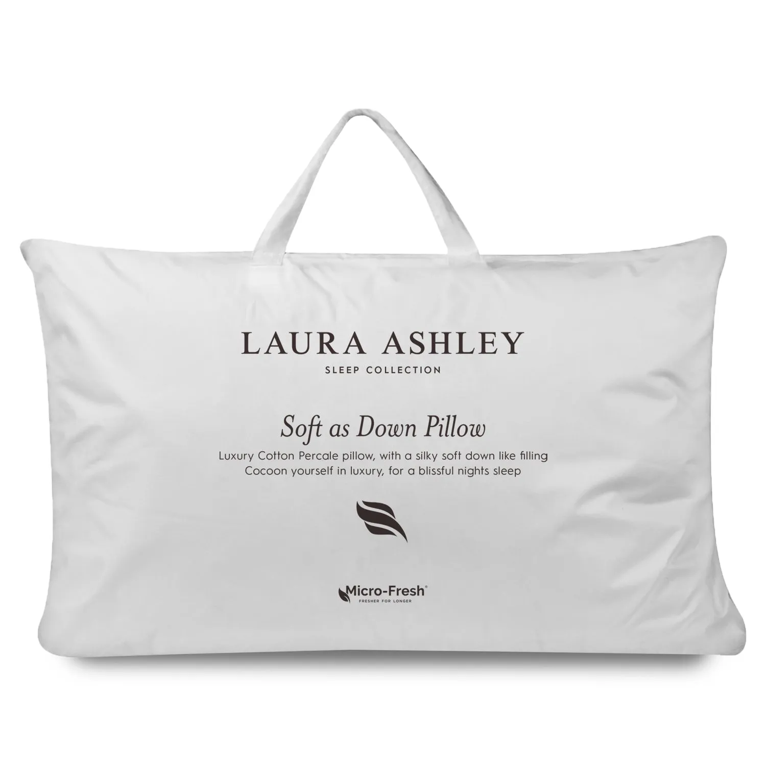 Laura Ashley Soft As Down Pillow - White, Cotton Percale alternate view