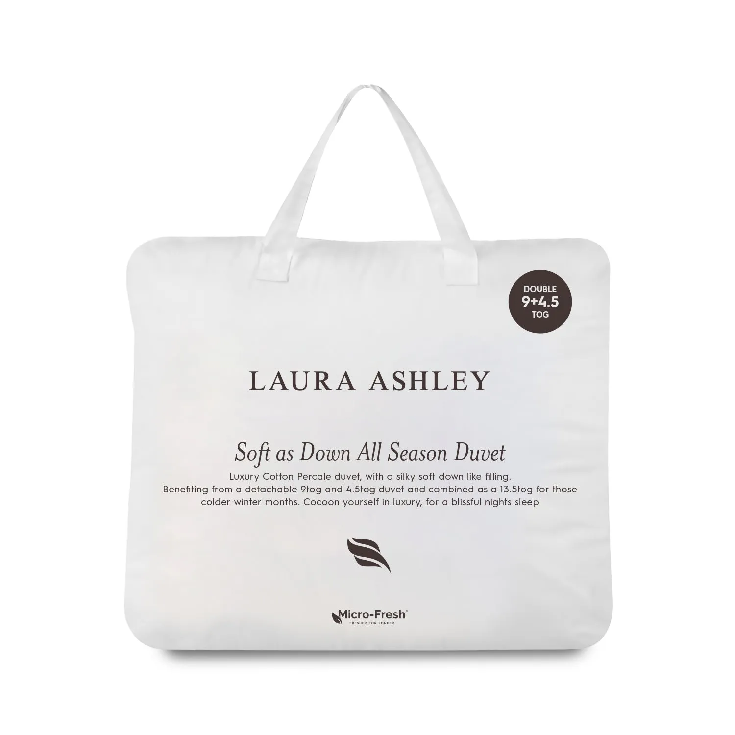 Laura Ashley Soft As Down Single All Seasons Duvet - White alternate view