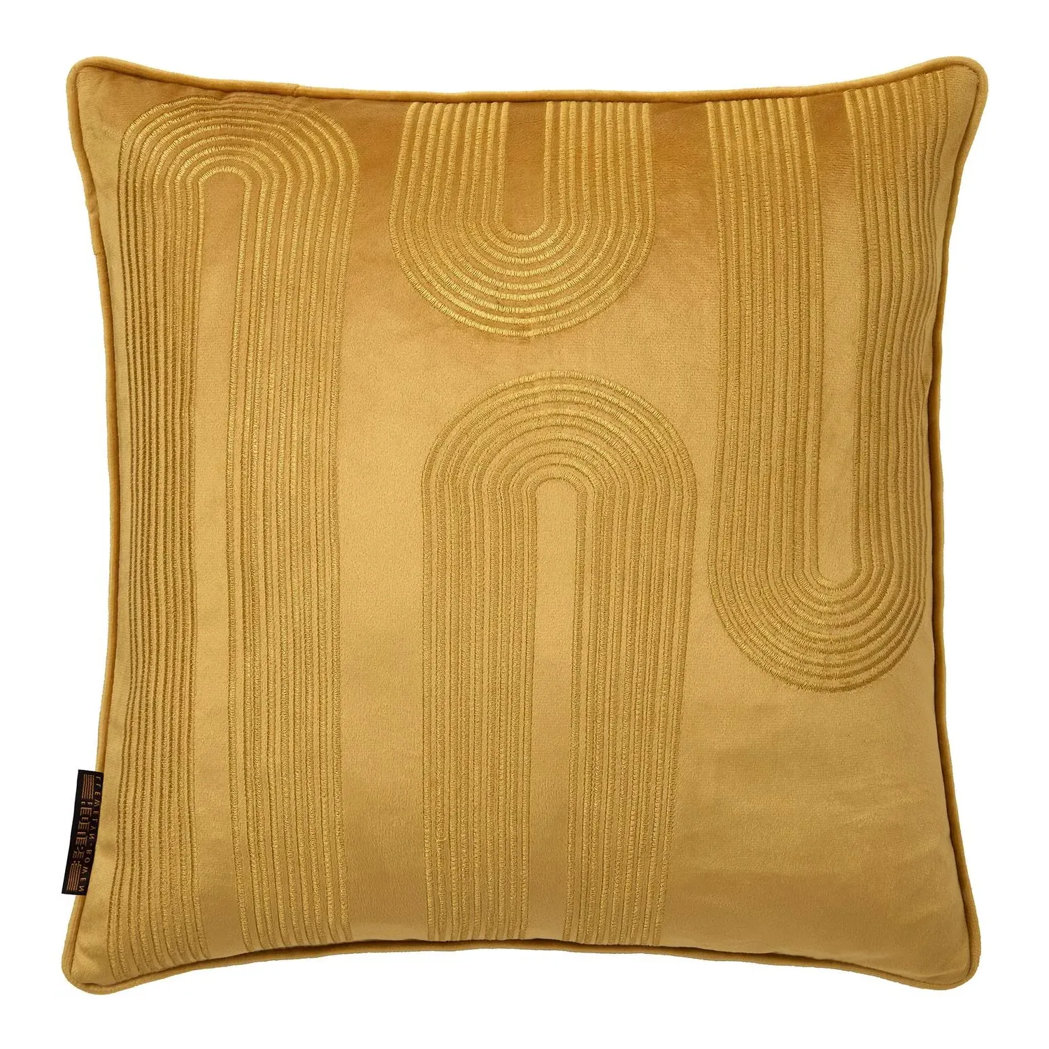 Laurence Llewelyn-Bowen Diva Embroidery Cushion - Ochre, Velvet product
