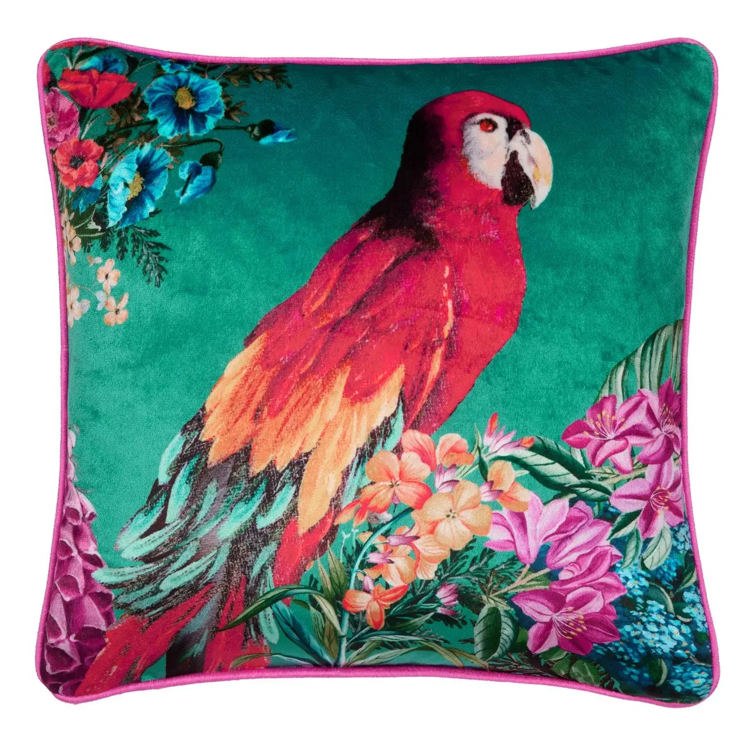 Laurence Llewelyn-Bowen Polly Amorous Velvet Cushion - Green alternate view