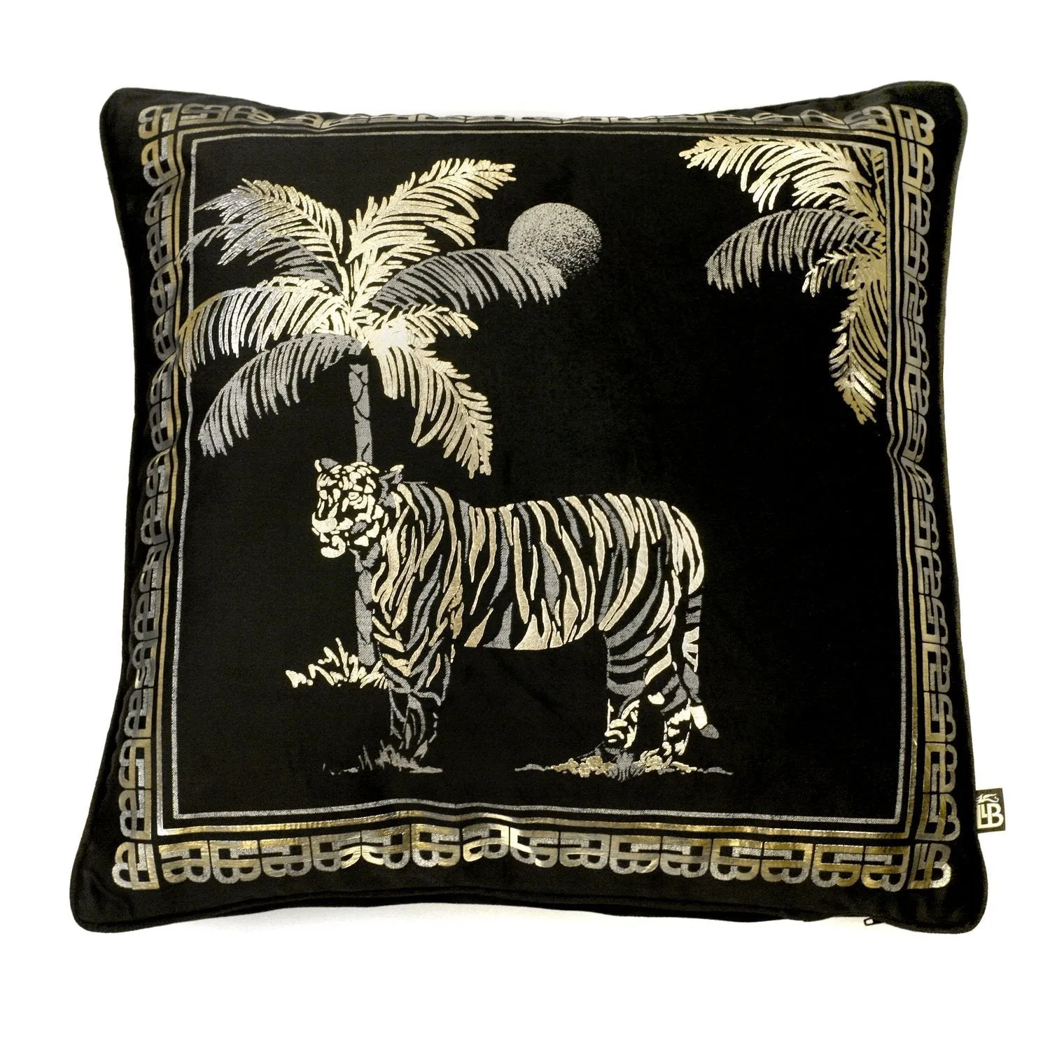 Laurence Llewelyn-Bowen Tiger Tiger Square Cushion - Black, Velvet product