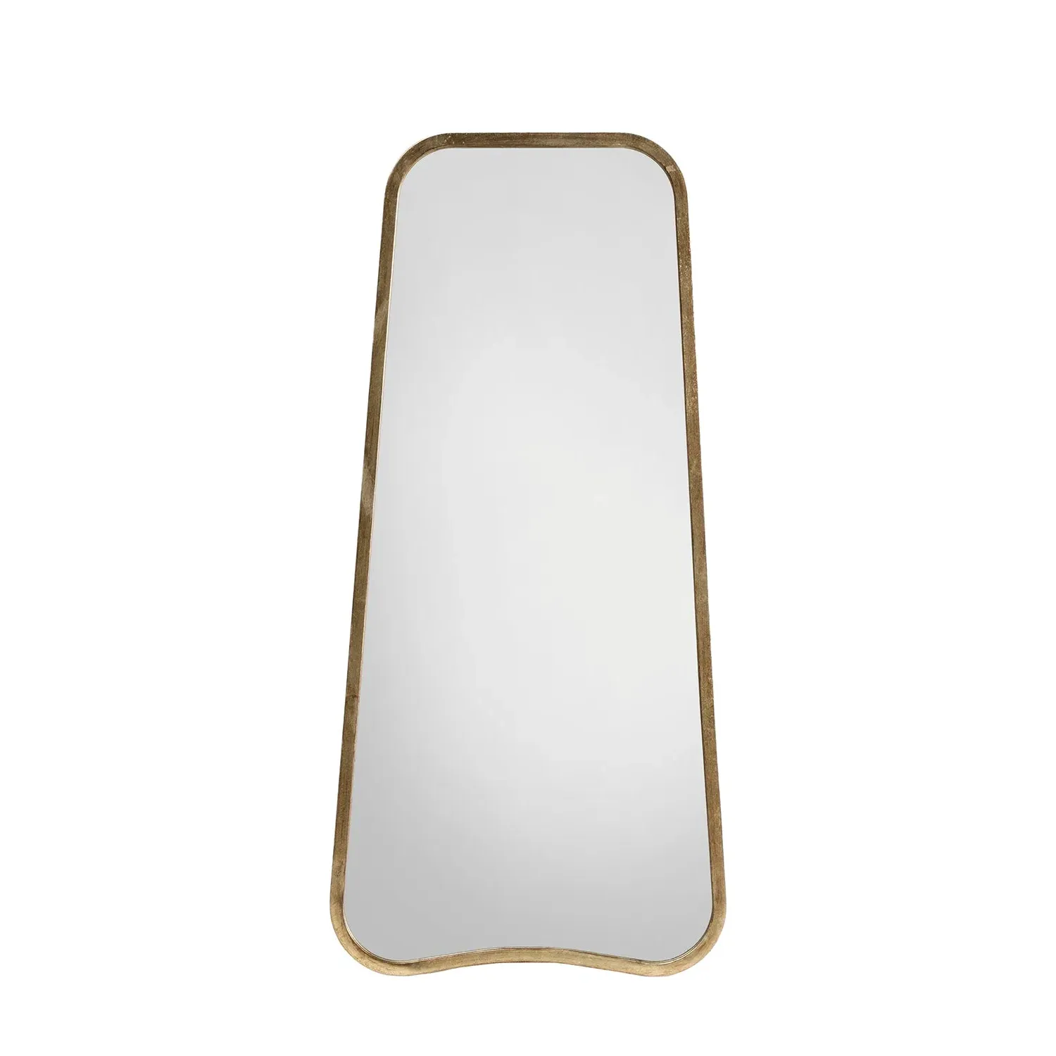 Leaner Mirror with Curved Corners - Gold, Metal