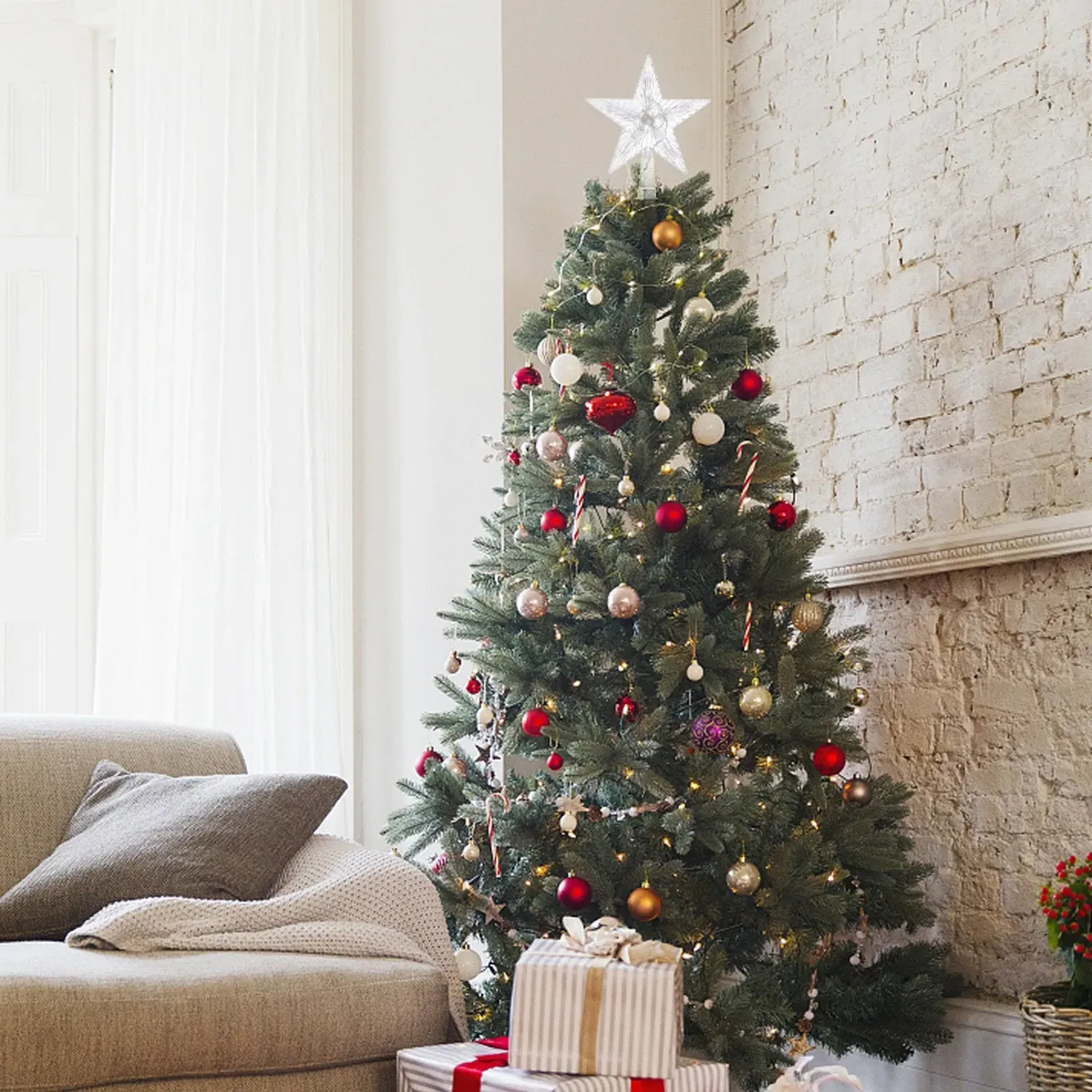 LED Star Christmas Tree Topper 18cm - Clear by Julian Charles, image 2