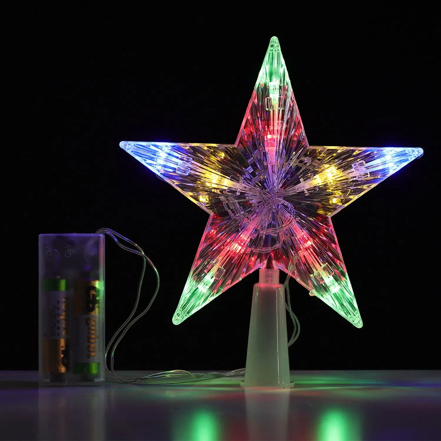 LED Star Christmas Tree Topper 18cm - Clear by Julian Charles