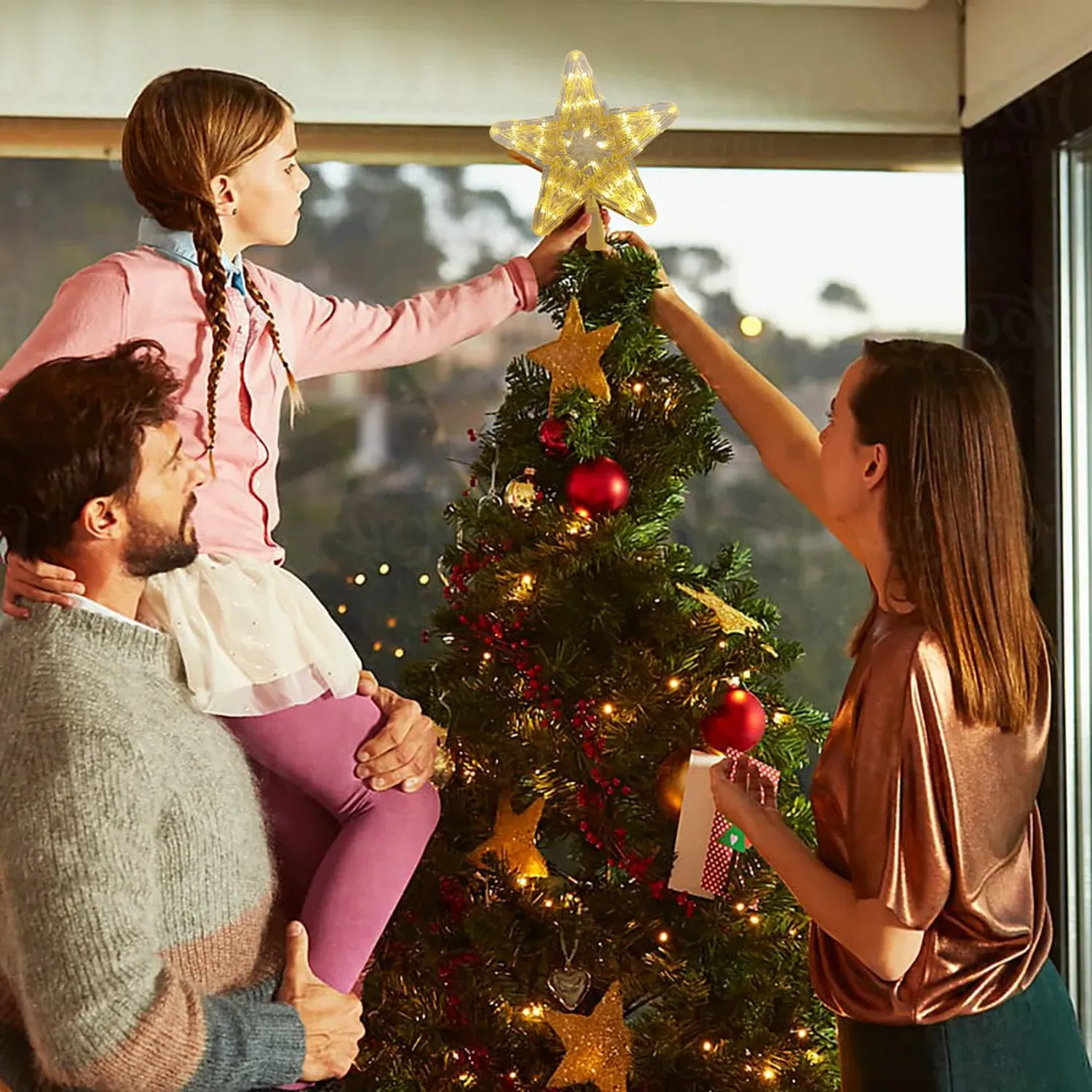 LED Star Christmas Tree Topper 24cm - Warm White, Clear by Julian Charles, image 2