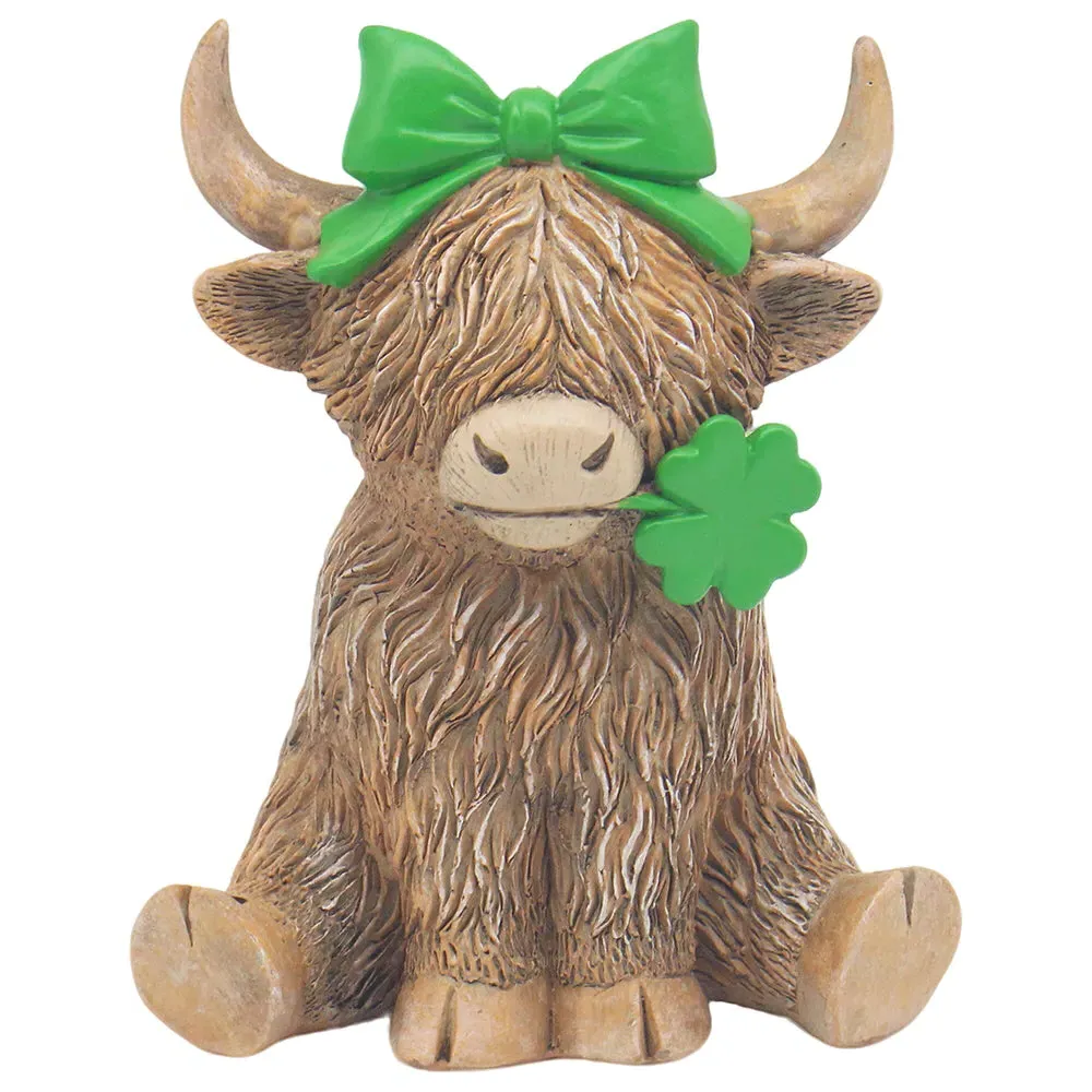 Leonardo Highland Cow Lucky Irish Ornament by Julian Charles