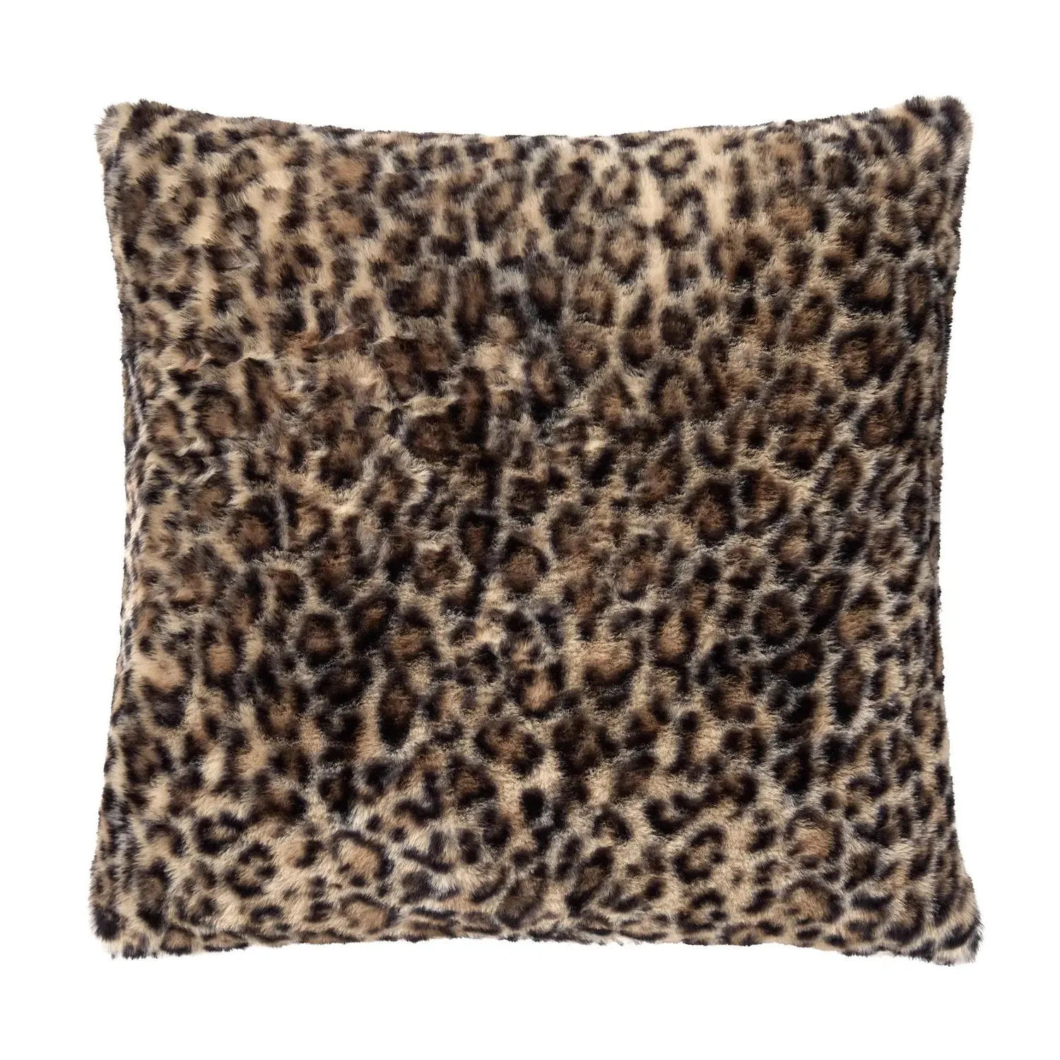 Leopard Print Filled Cushion - Natural, Faux Fur by Julian Charles