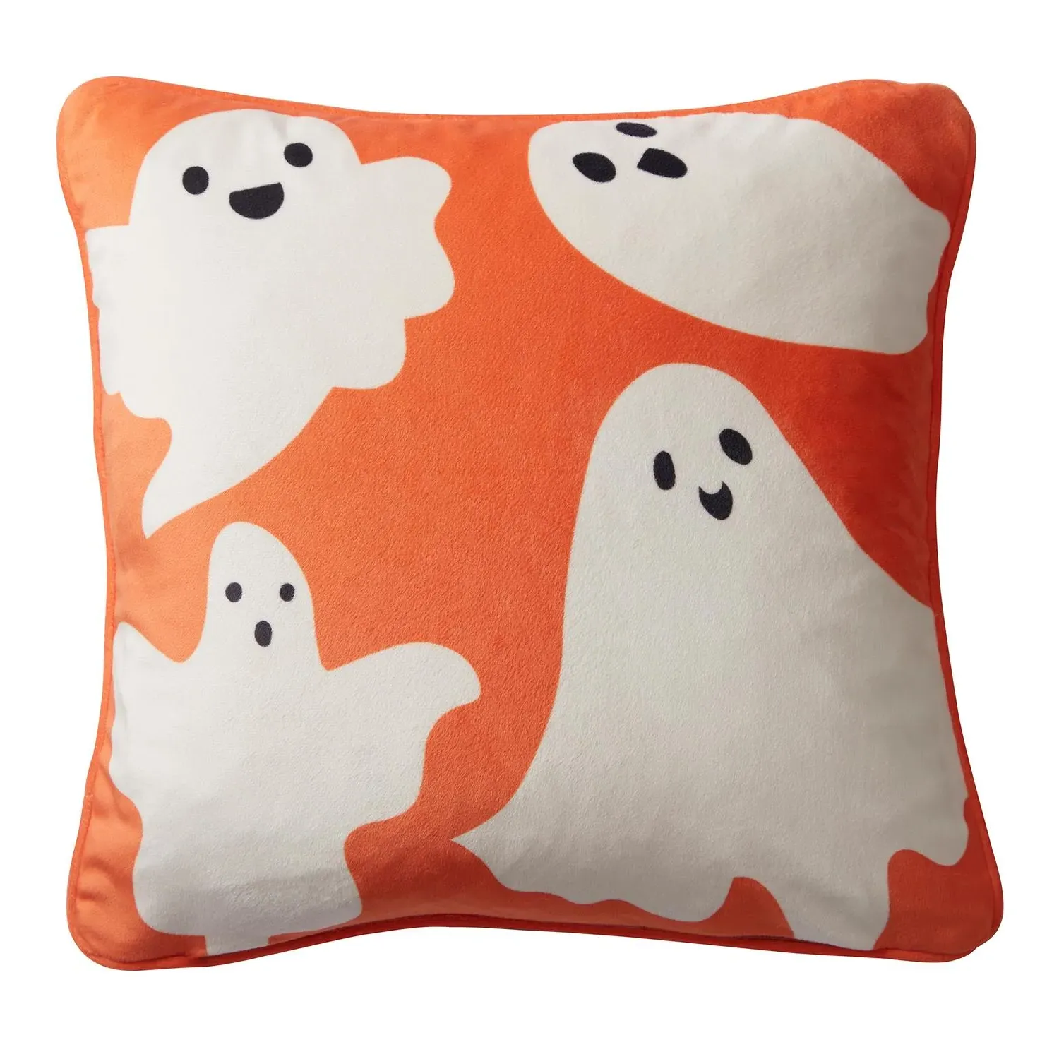 Lets Get Spooky Ghosts Velvet Cushion - Grey, Velvet by Julian Charles, alternate view