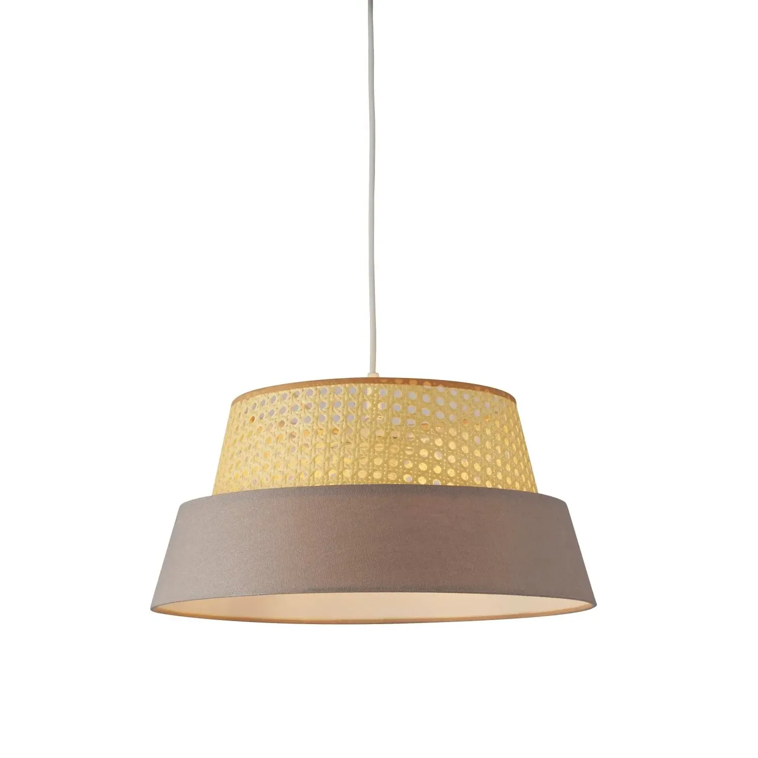 Light Shade with Natural Design - Grey, Rattan