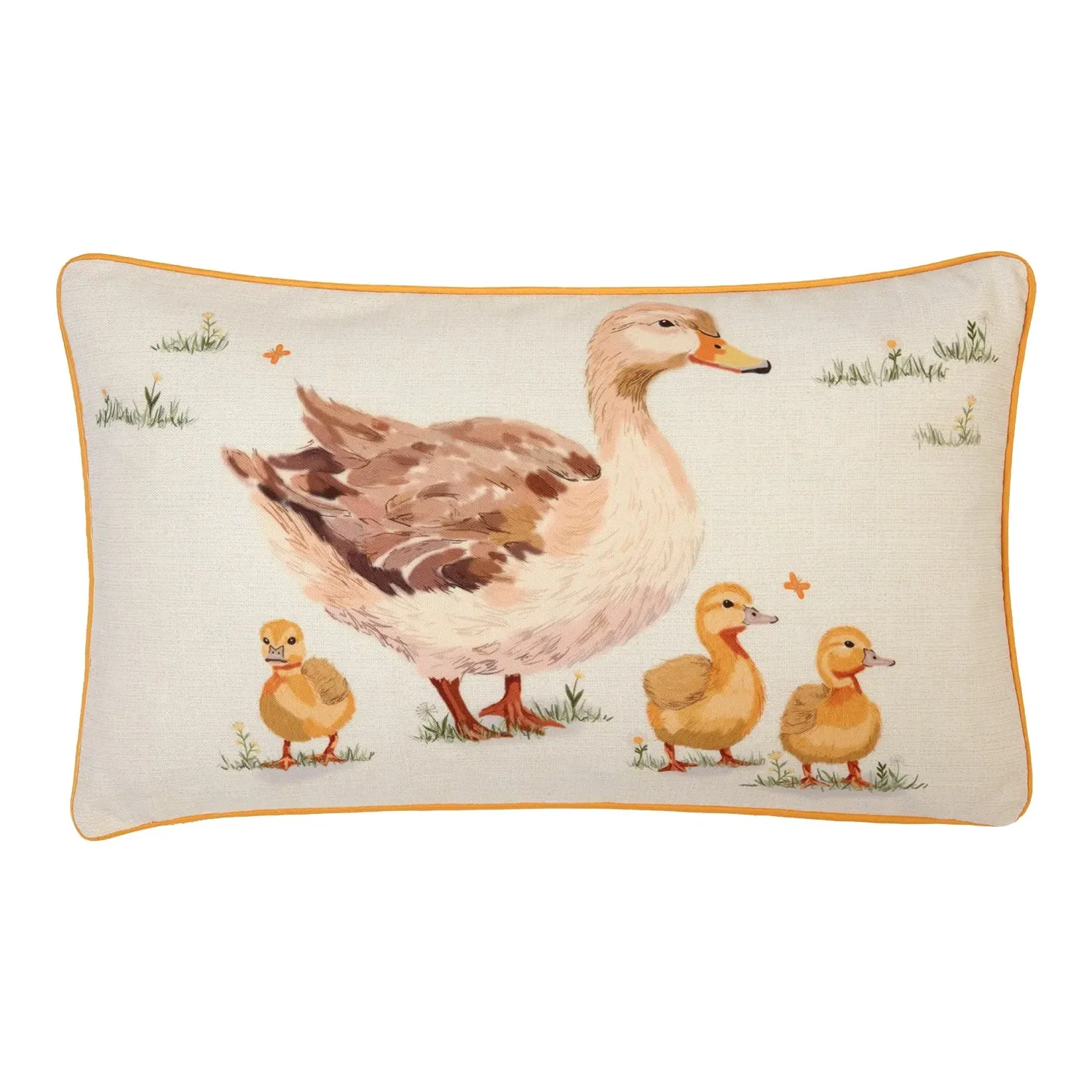 Rectangular Cushion with Duck Print - Yellow, Canvas product