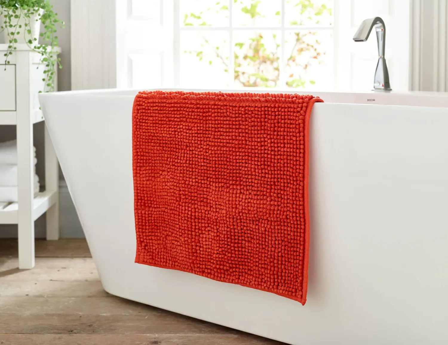 Lobster Creek Ginger Kaleidoscope Noodle Bath Mat - Orange, Cotton product