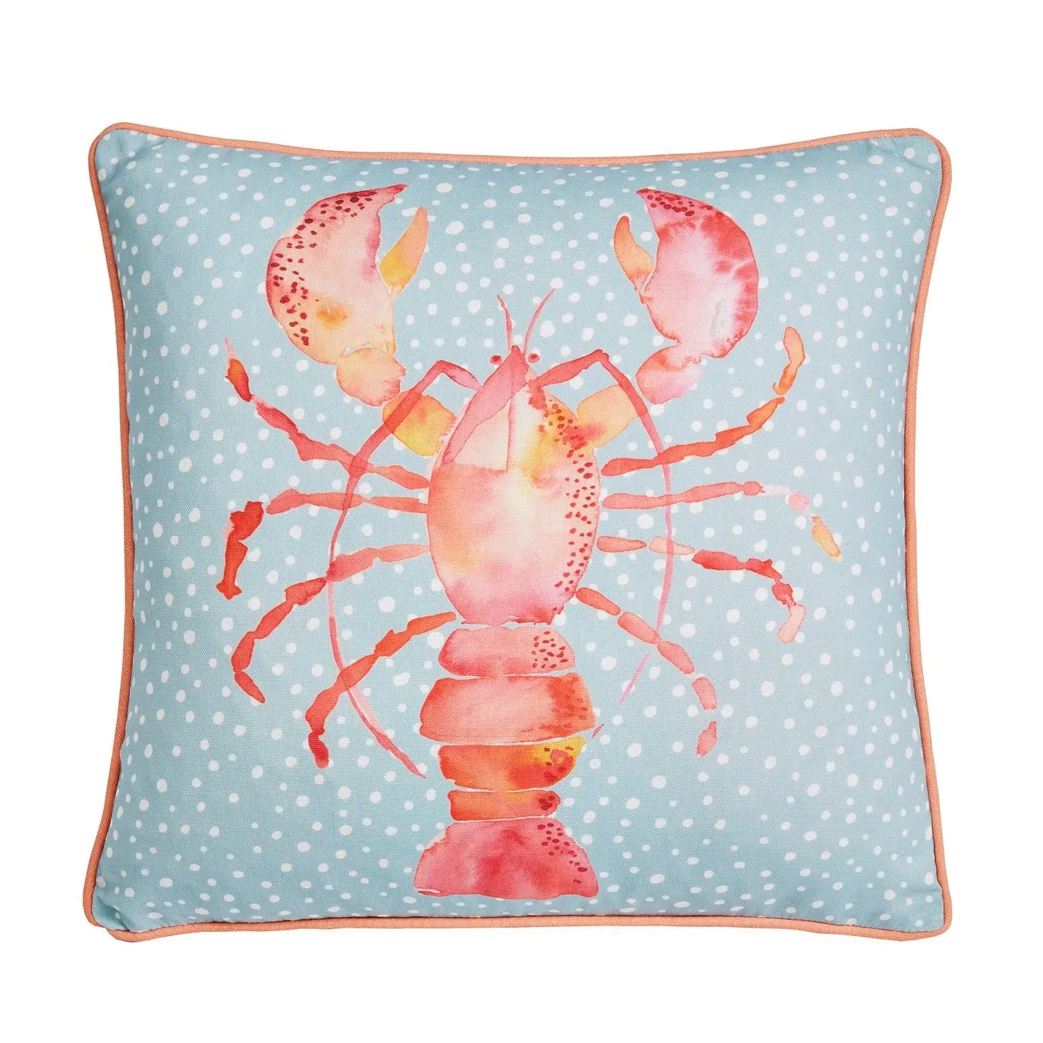 Lobster Reversible Outdoor Cushion - Orange, Cotton alternate view