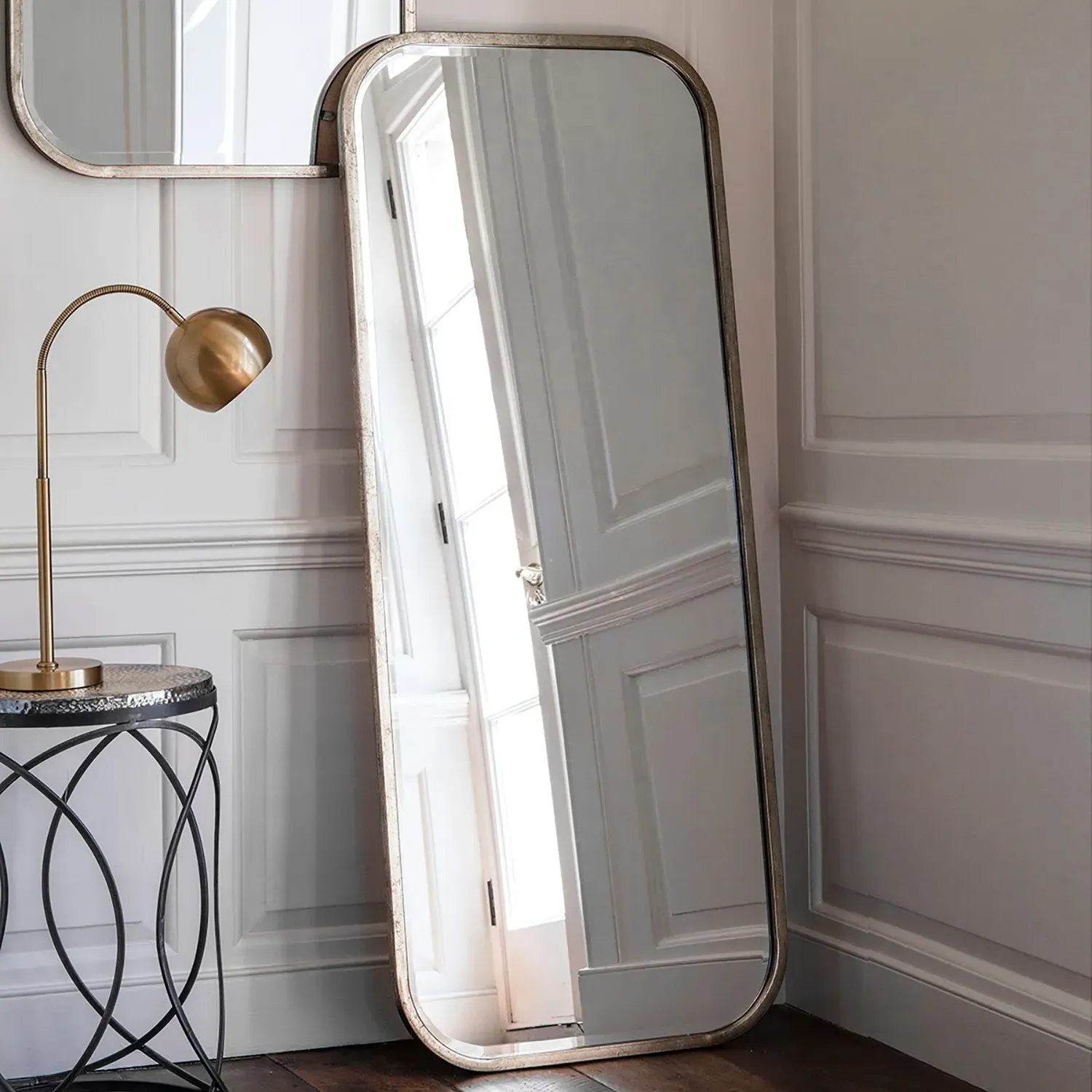 Full-Length Leaner Mirror - Champagne, Metal by Julian Charles