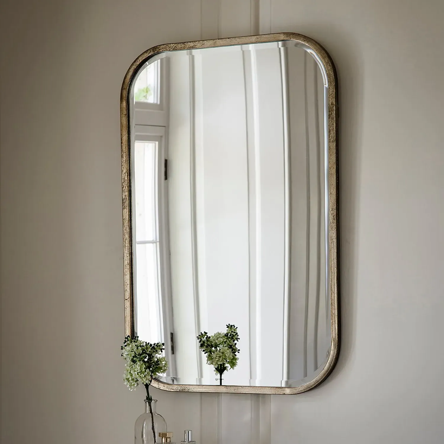 Rectangle Wall Mirror - Champagne, Metal by Julian Charles