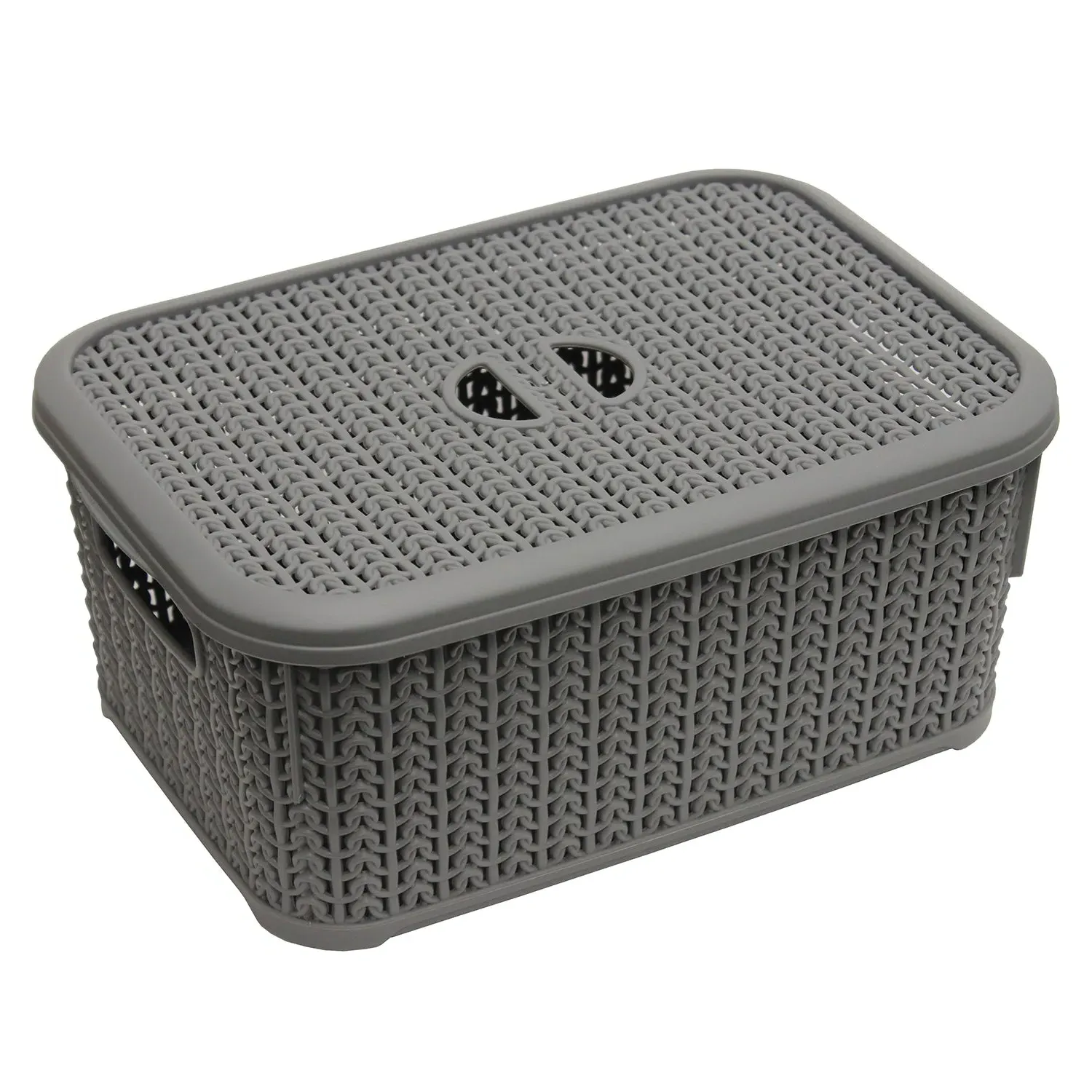 Loop 6L Rectangular Storage Basket with Lid - Grey product