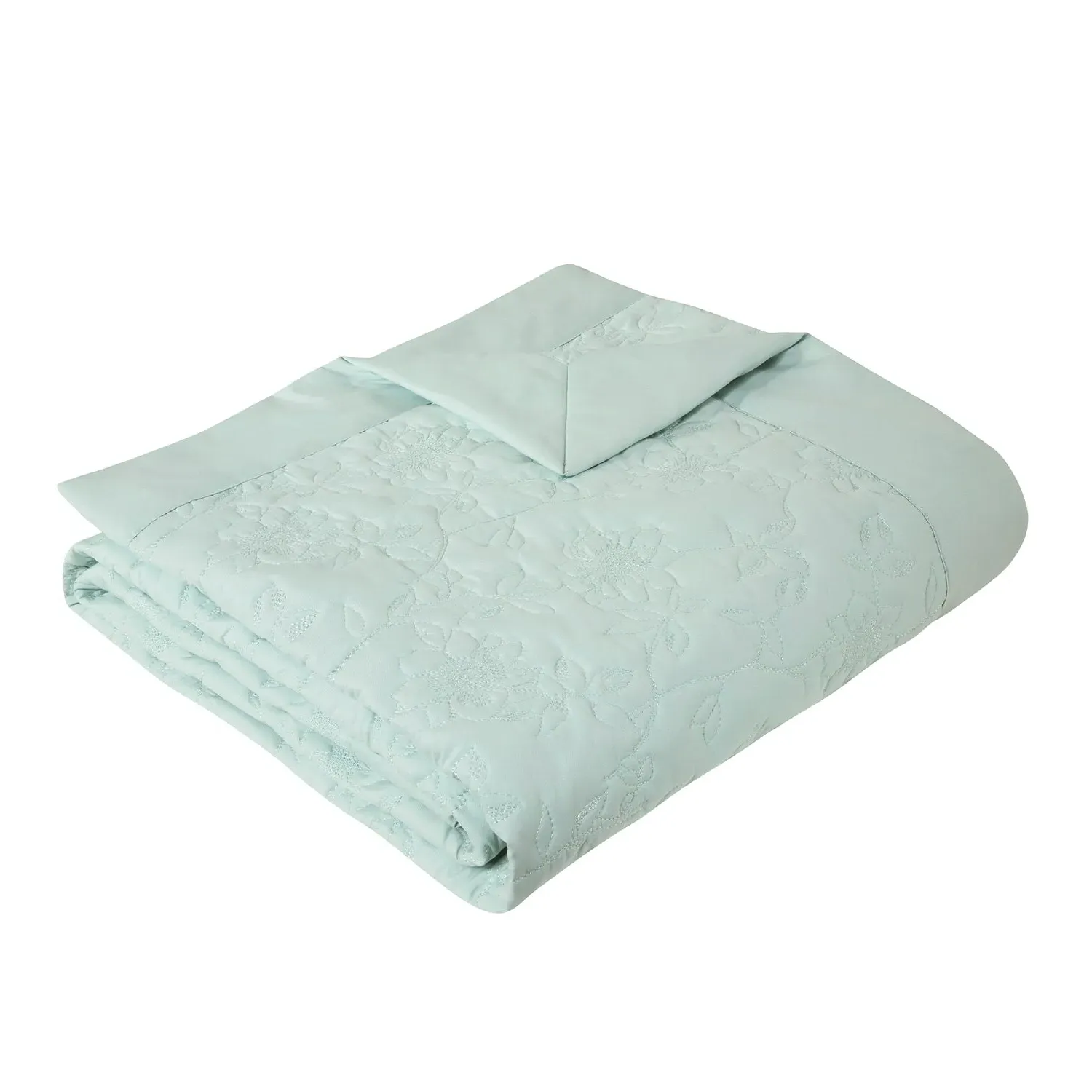 Lottie Quilted Throw - Green, Cotton product