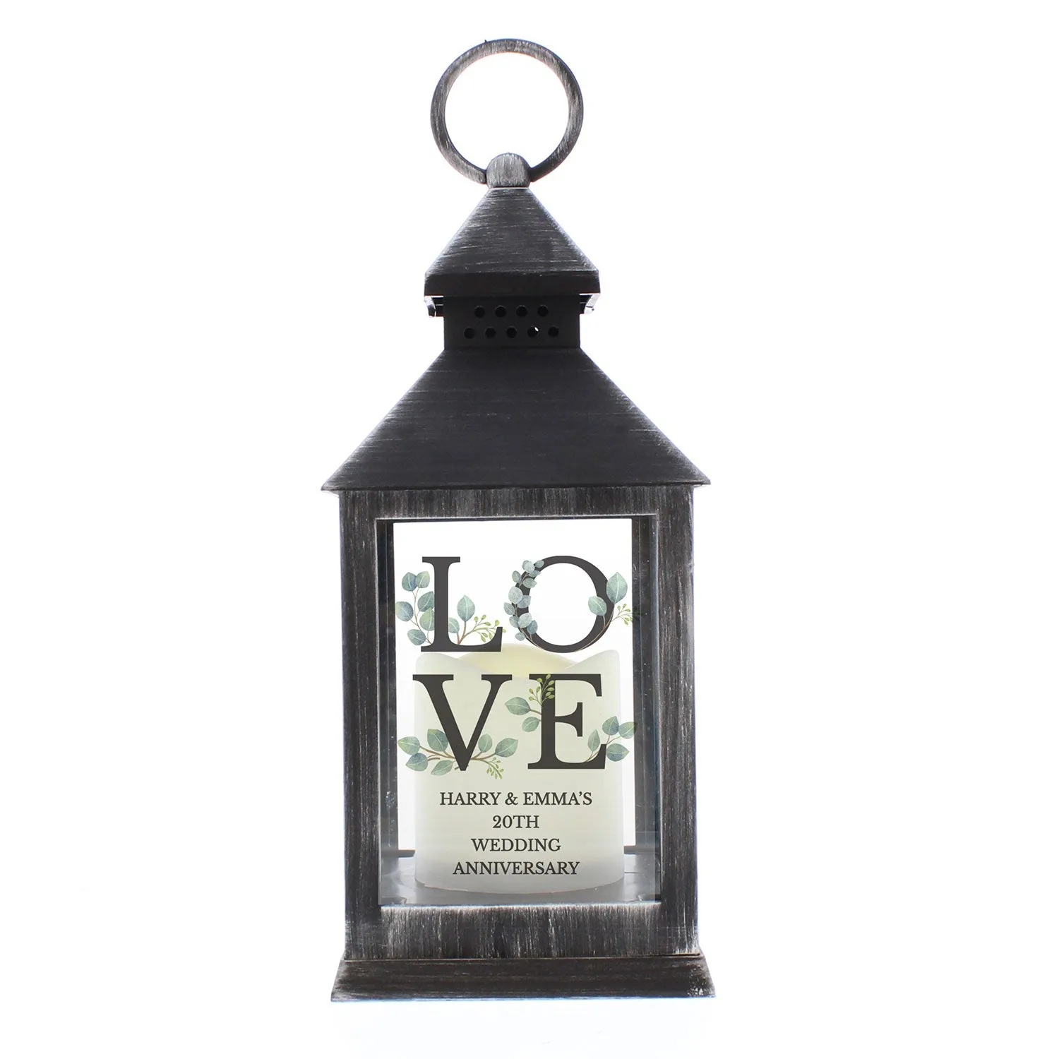 LOVE Botanical Flameless Candle Lantern - Black product
