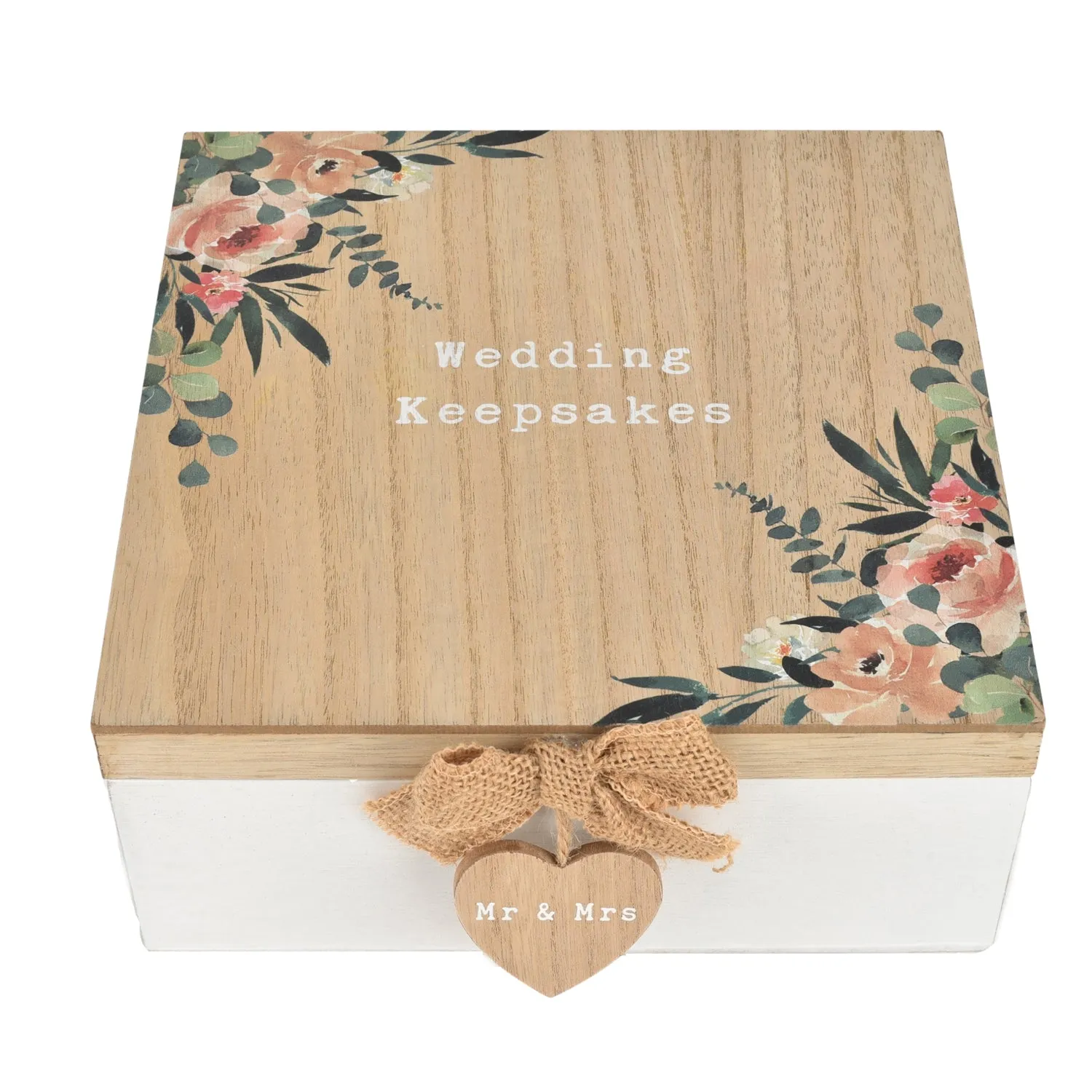 Love Story Wedding Keepsakes Box - Brown, Wood by Julian Charles