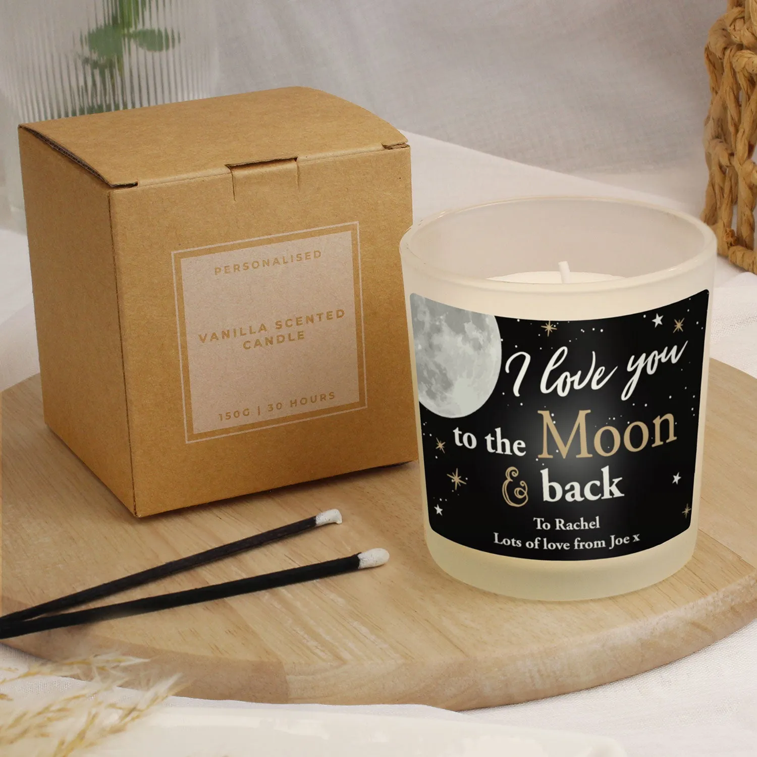 Love You To The Moon & Back Personalised Scented Jar Candle - White product