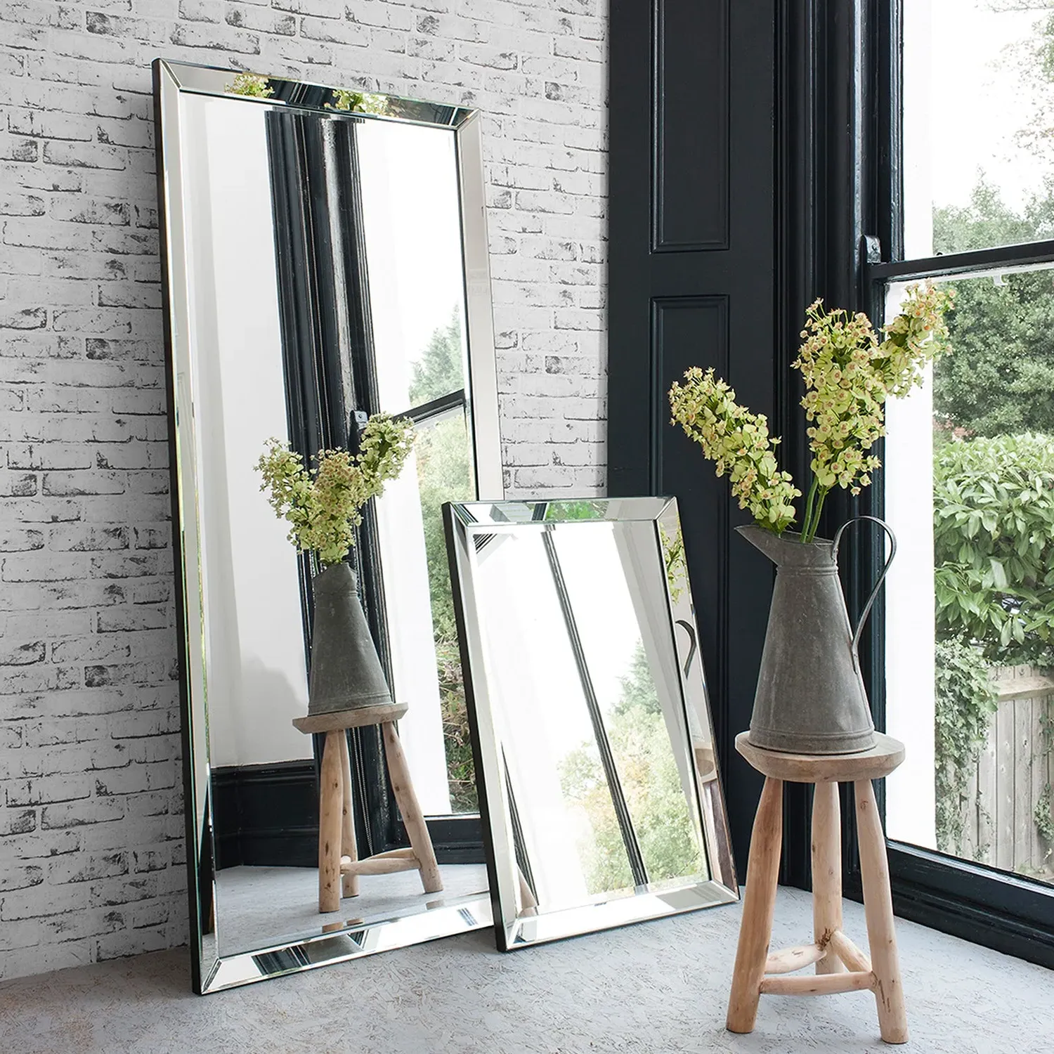 Full Length Leaner Mirror - Silver by Julian Charles