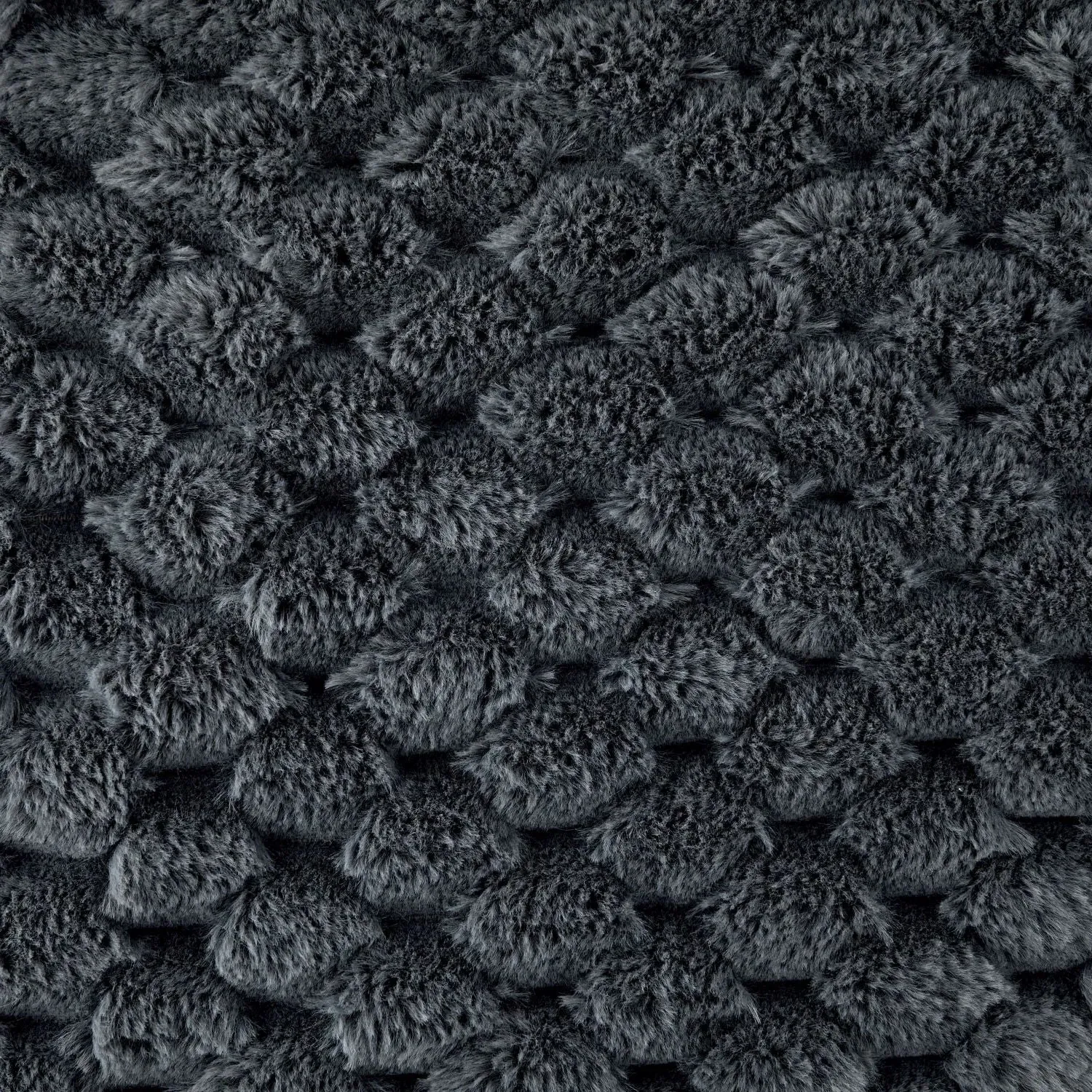 Lush Faux Fur Throw Blanket - Black, Polyester alternate view