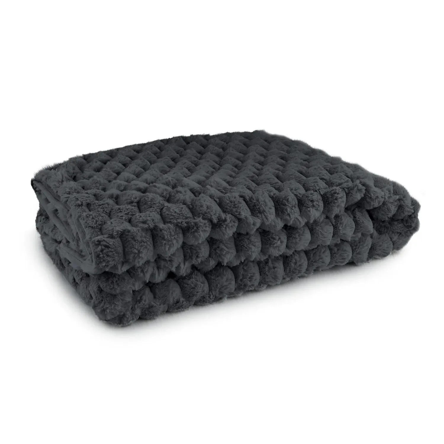 Lush Faux Fur Throw Blanket - Black, Polyester product