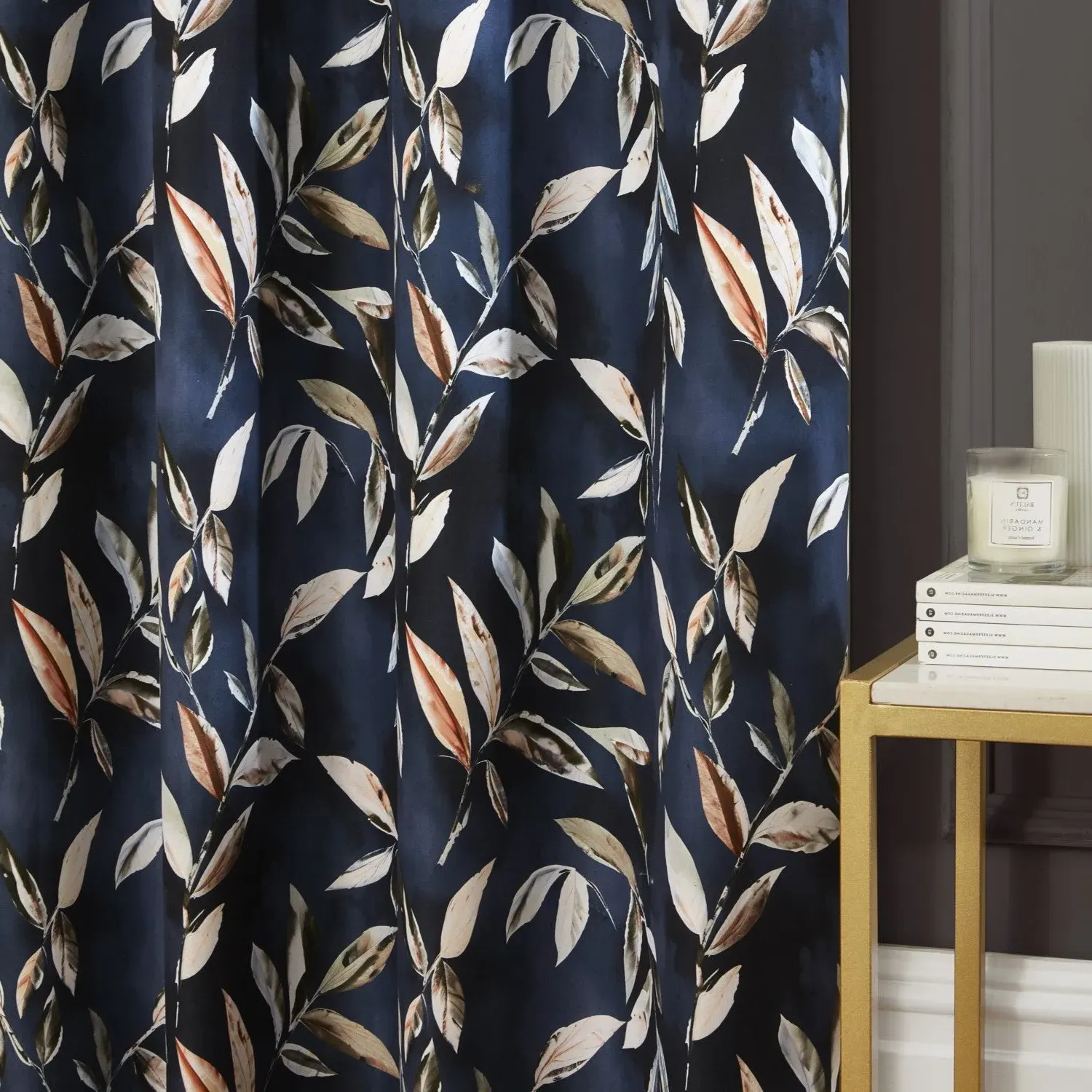 Madrid Blackout Eyelet Curtains - Navy, W117 x L137cm alternate view