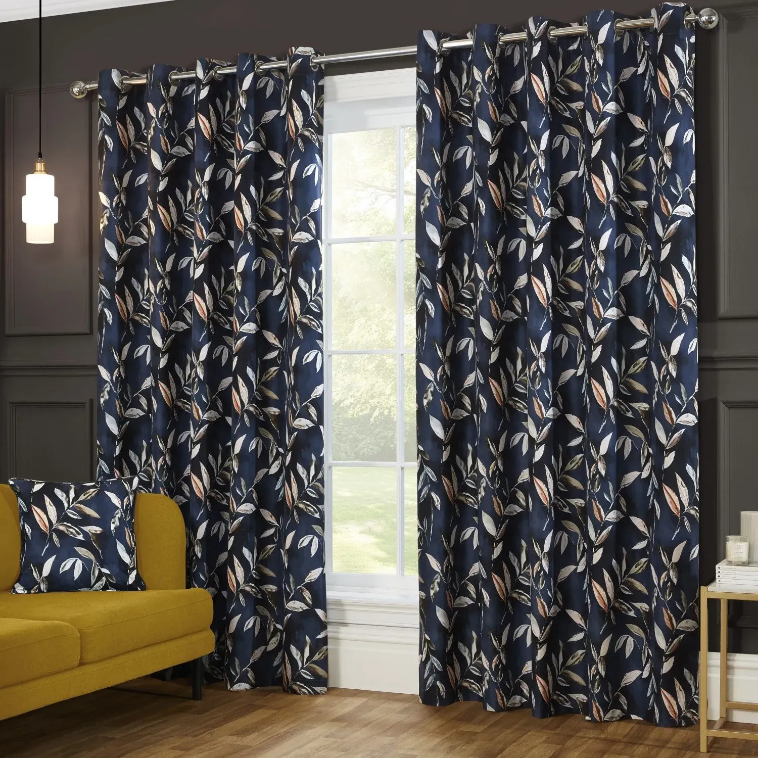 Madrid Blackout Eyelet Curtains - Navy, W117 x L137cm product