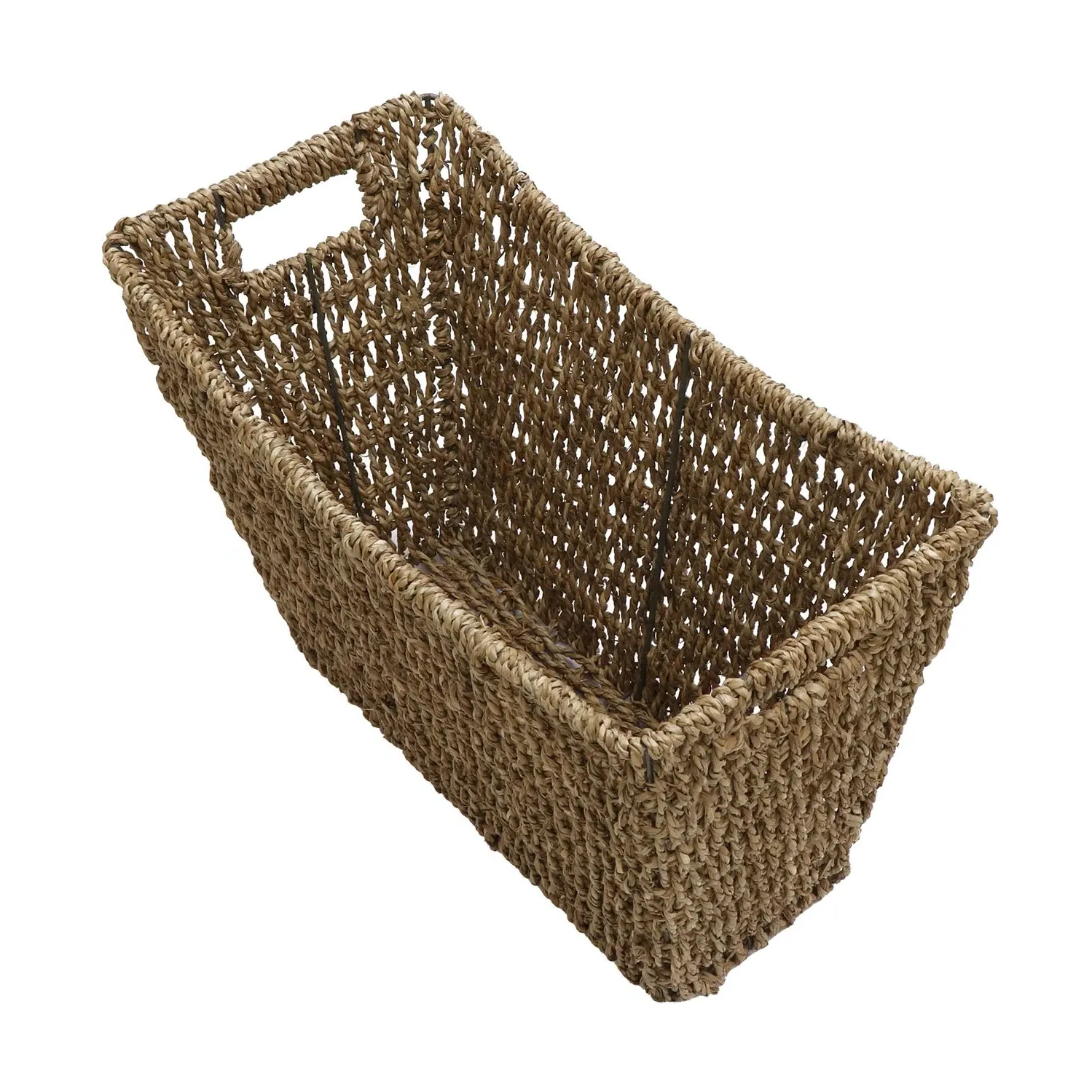Magazine Rack with Metal Frame - Natural Seagrass image