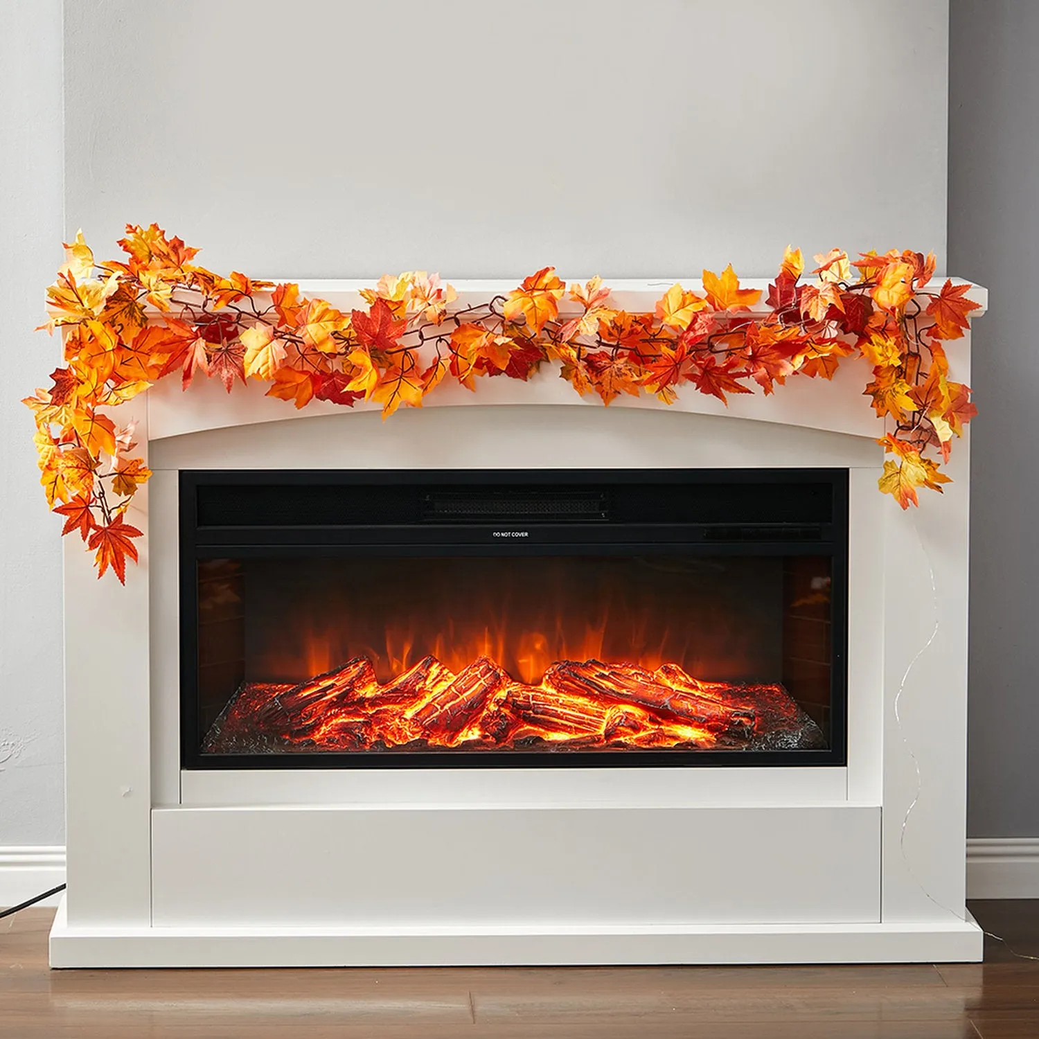 Maple Leaves Garland with LED Lights - Orange by Julian Charles, image 2