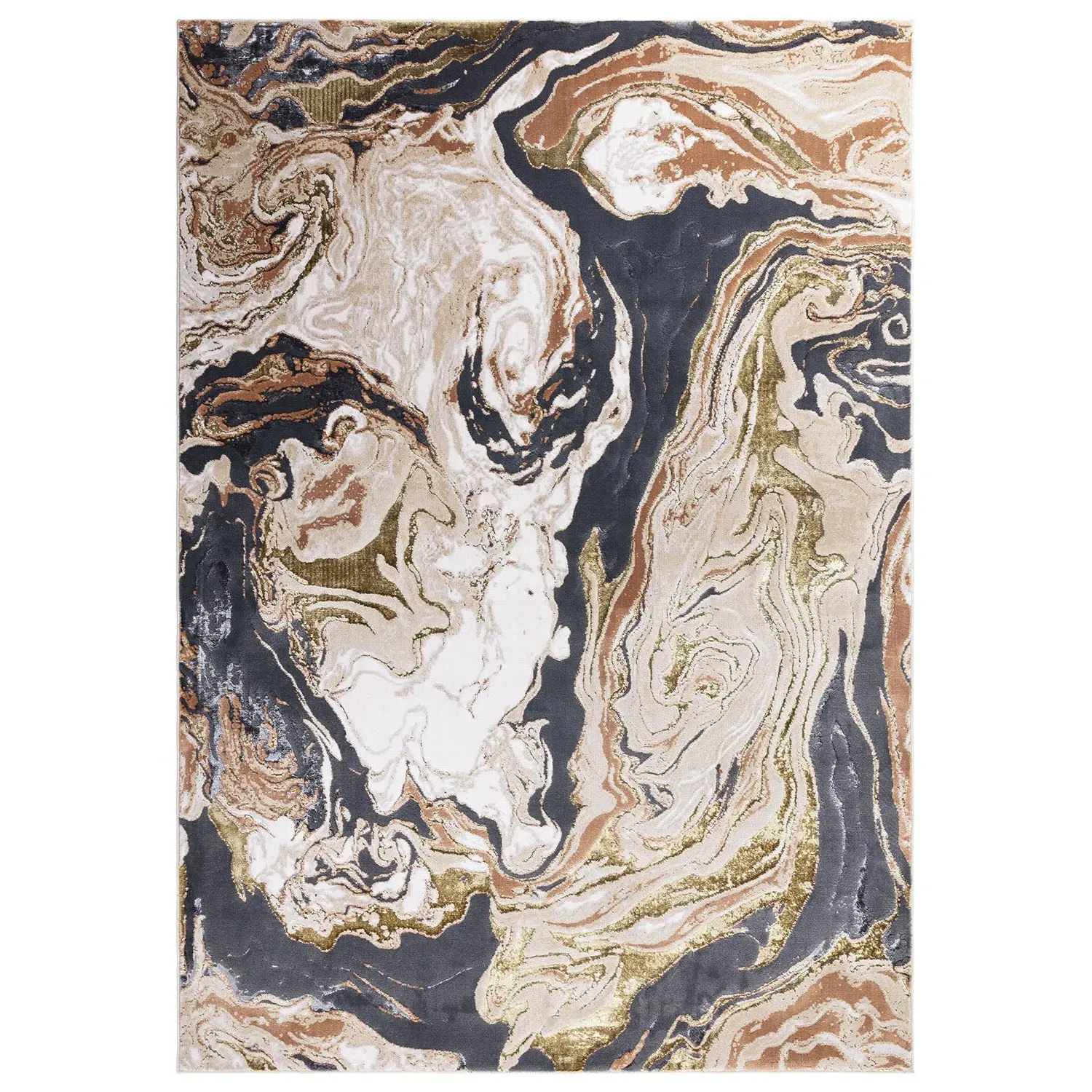 Marble Rug with Metallic Accents - Gold
