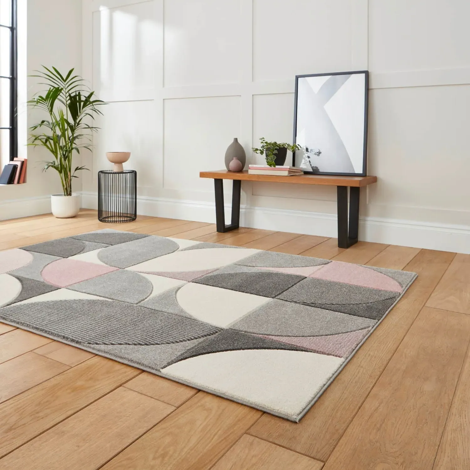Matrix Hand-Carved Rug - Grey image