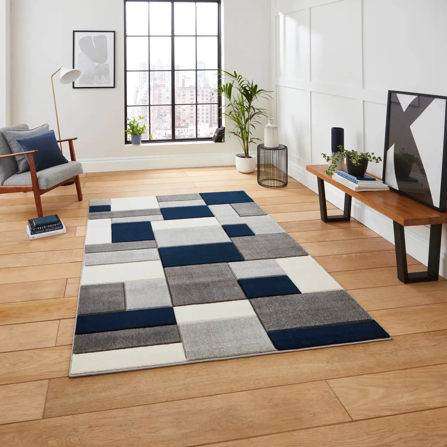 Hand-Carved Area Rug - Grey by Julian Charles