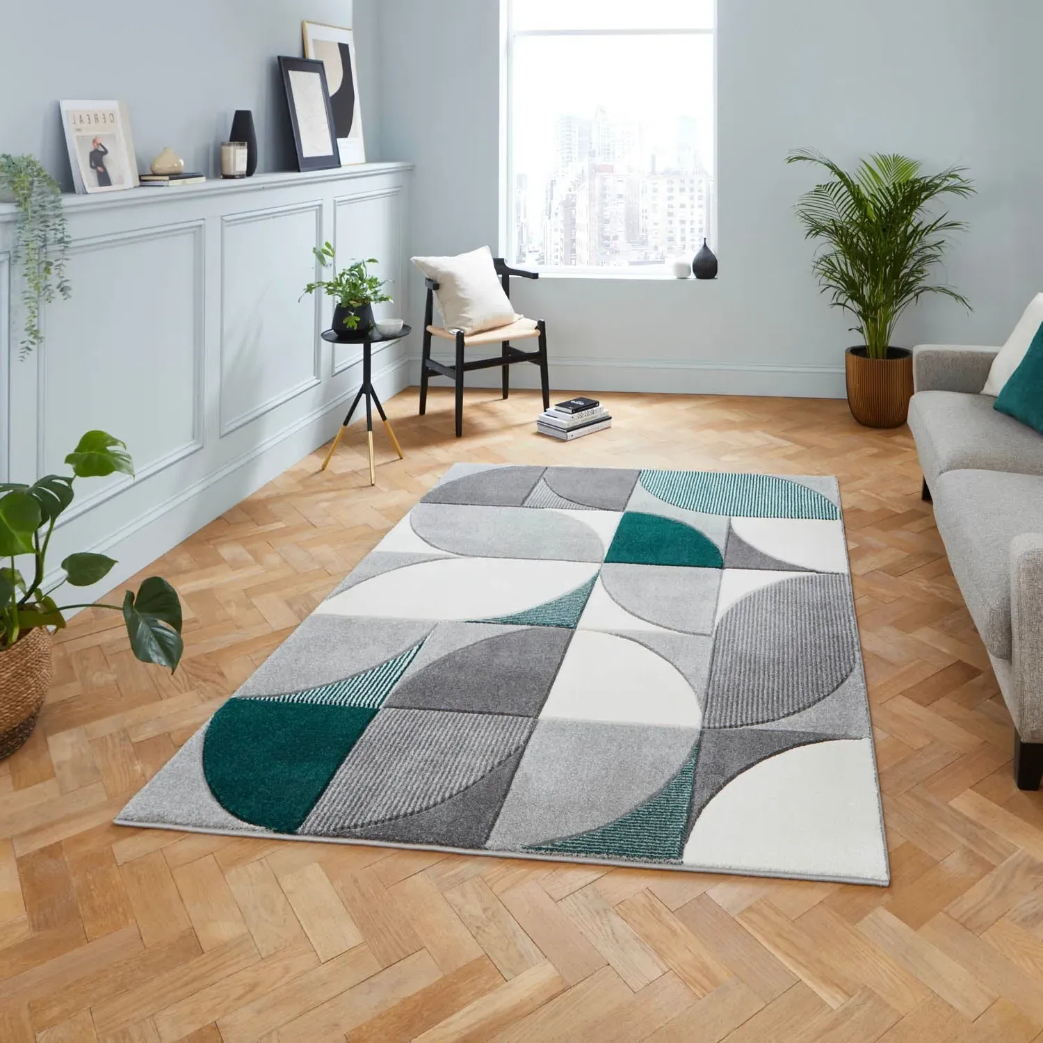 Matrix Hand-Carved Rug - Green by Julian Charles