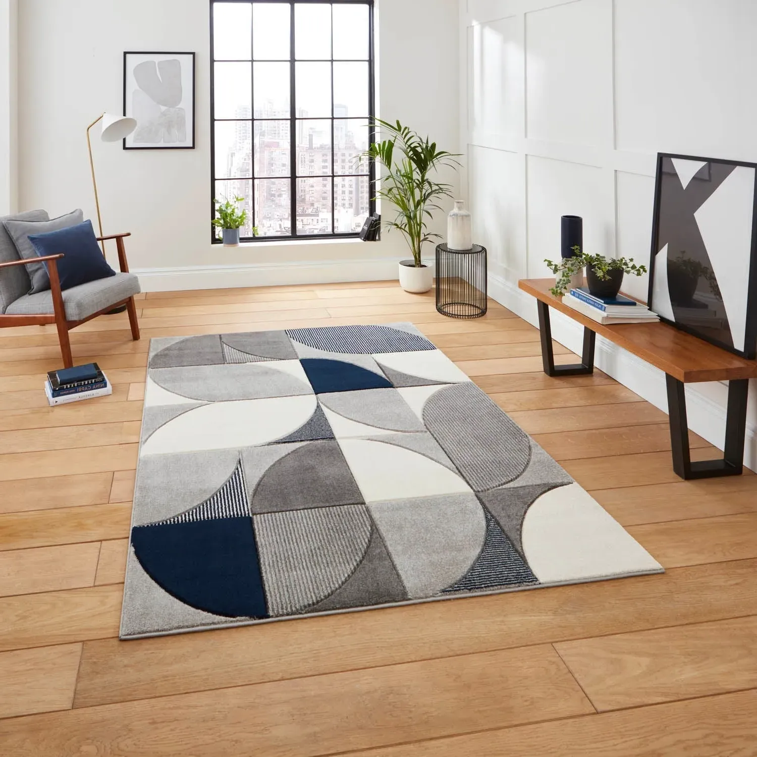 Hand-Carved Rug with Heat Set Design - Grey by Julian Charles