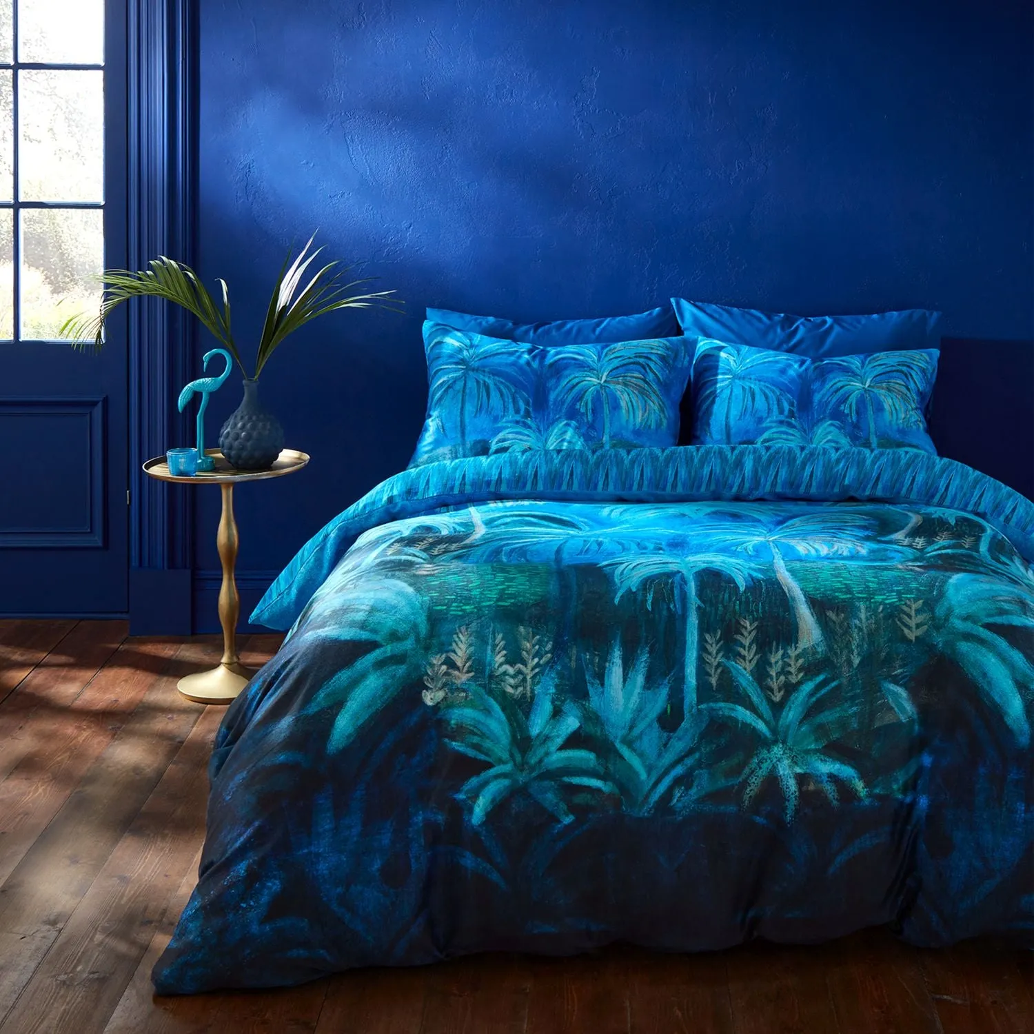 Matthew Williamson Midnight Palms Single Duvet Set - Blue, Cotton Sateen product