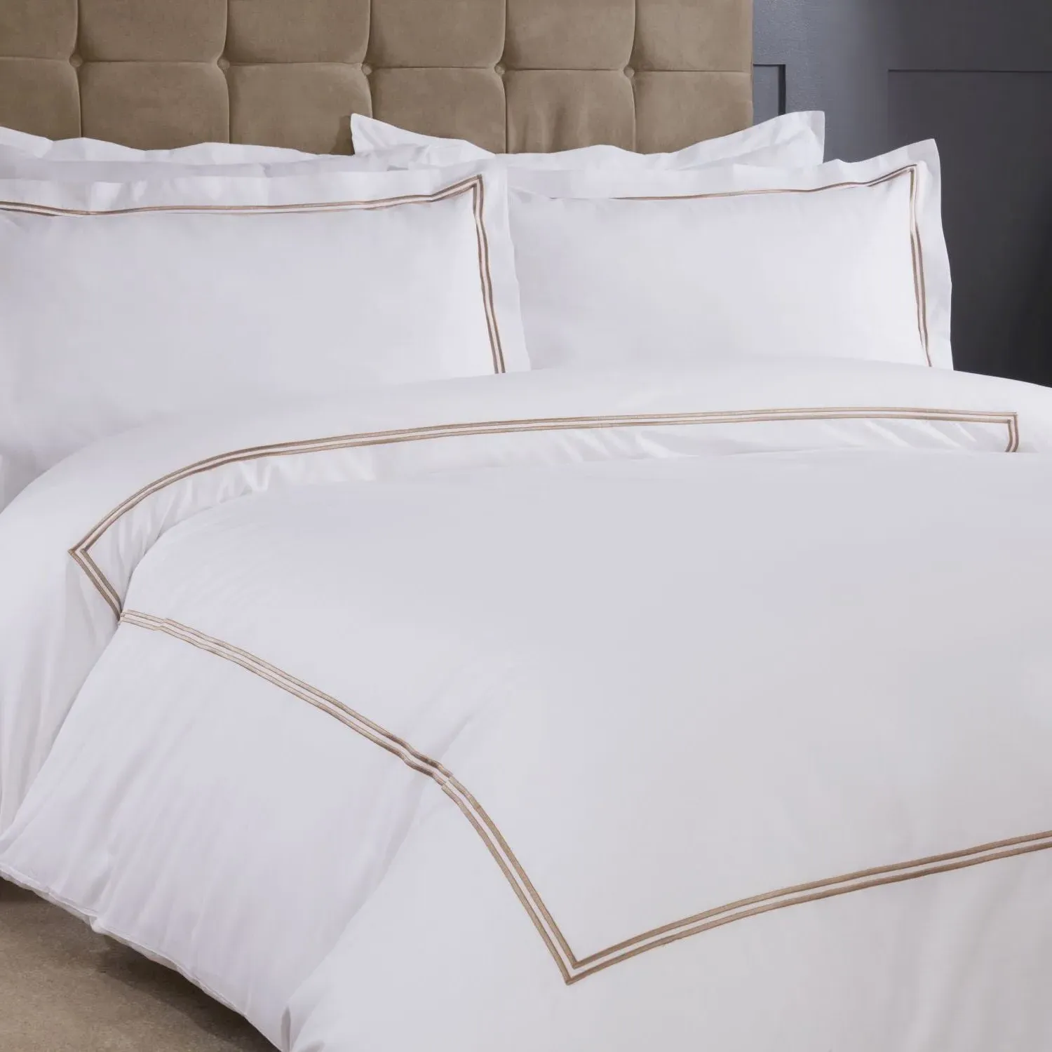 Mayfair Single Embroidered Duvet Set - White, Polycotton alternate view