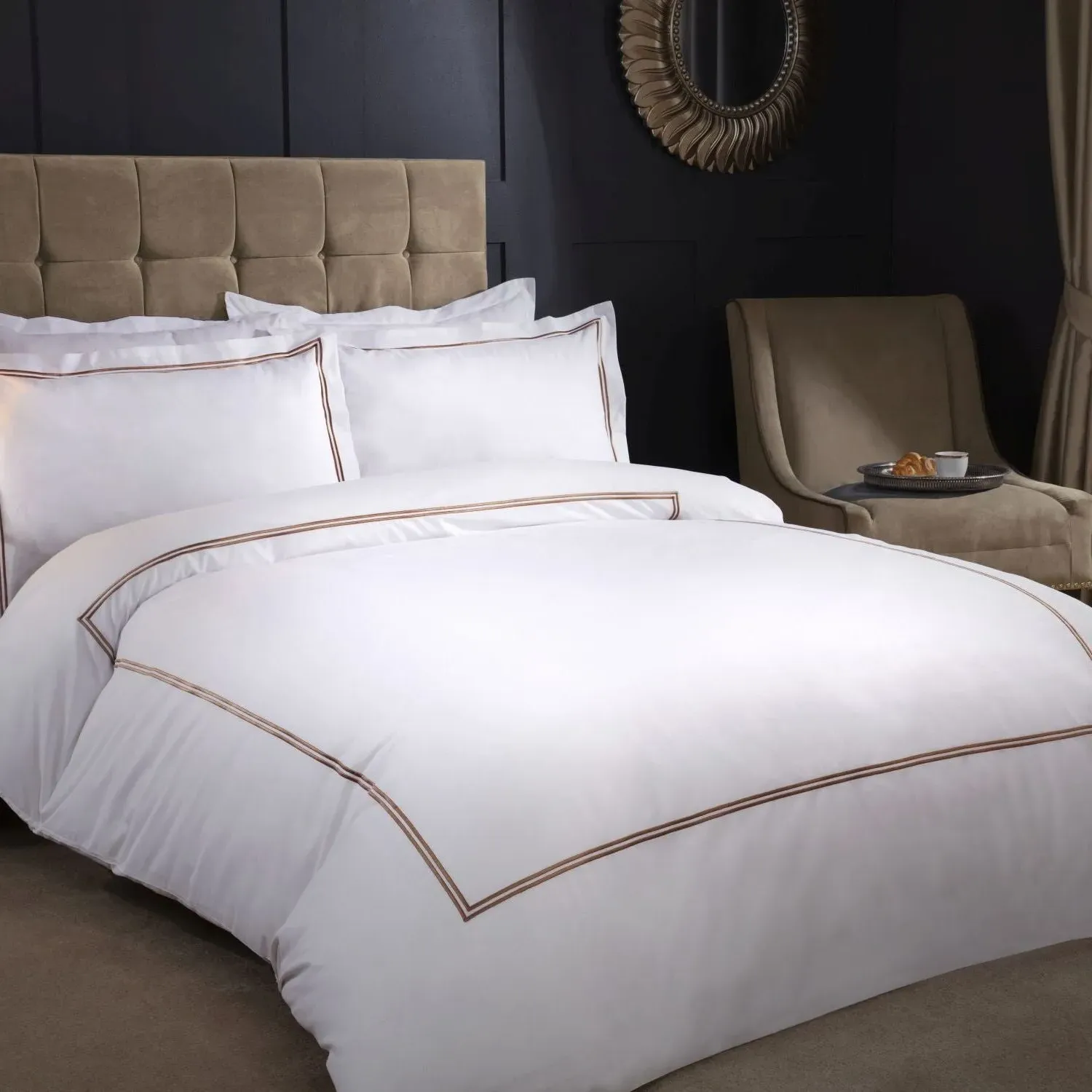 Mayfair Single Embroidered Duvet Set - White, Polycotton product