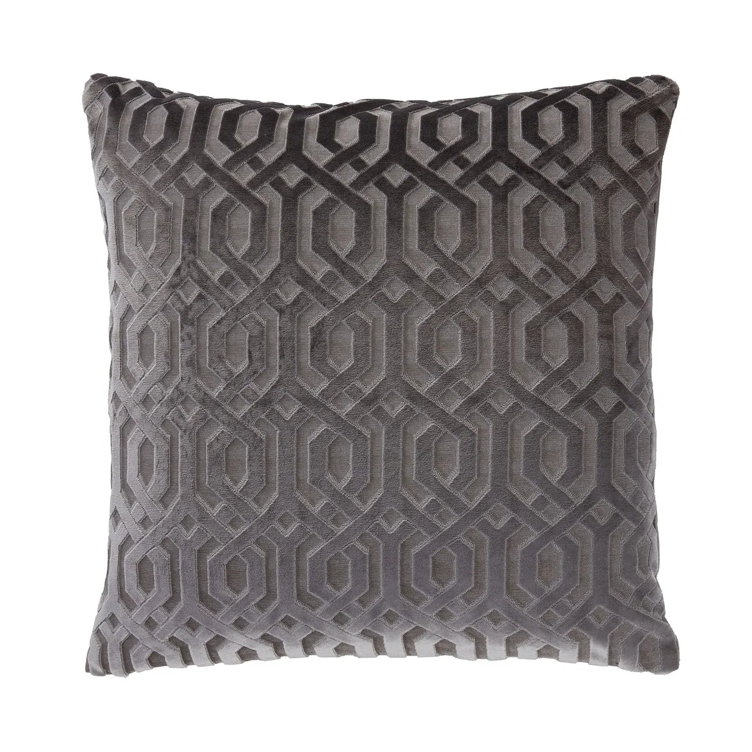Mayfair Square Cushion - Charcoal Grey, Cut Velvet product