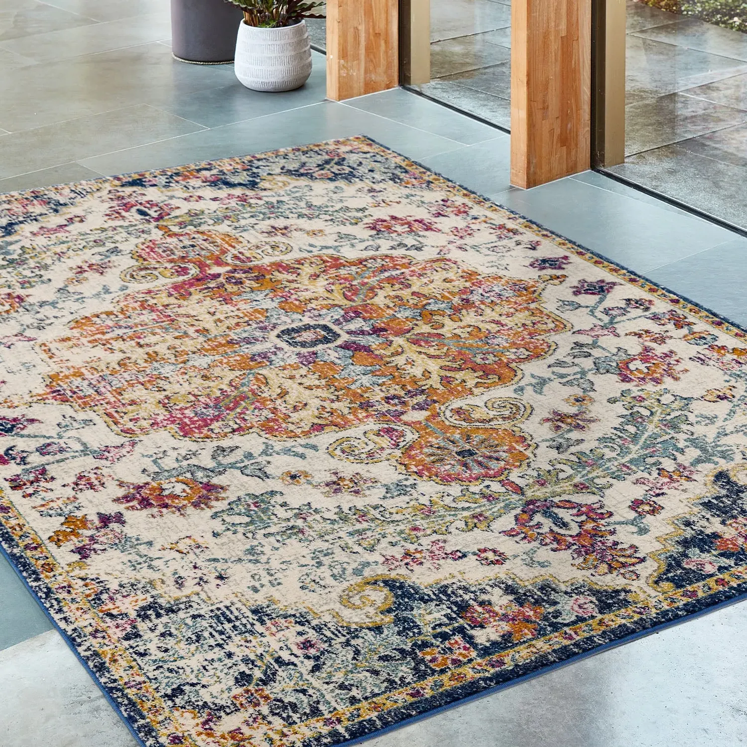 Medallion Area Rug - Multi, Machine-Woven