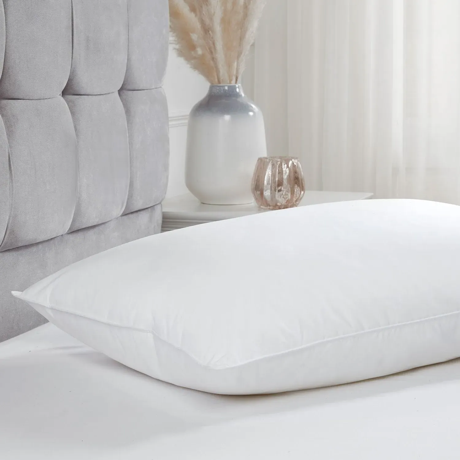Medium Hotel Pillow with Microfibre - White, Cotton image