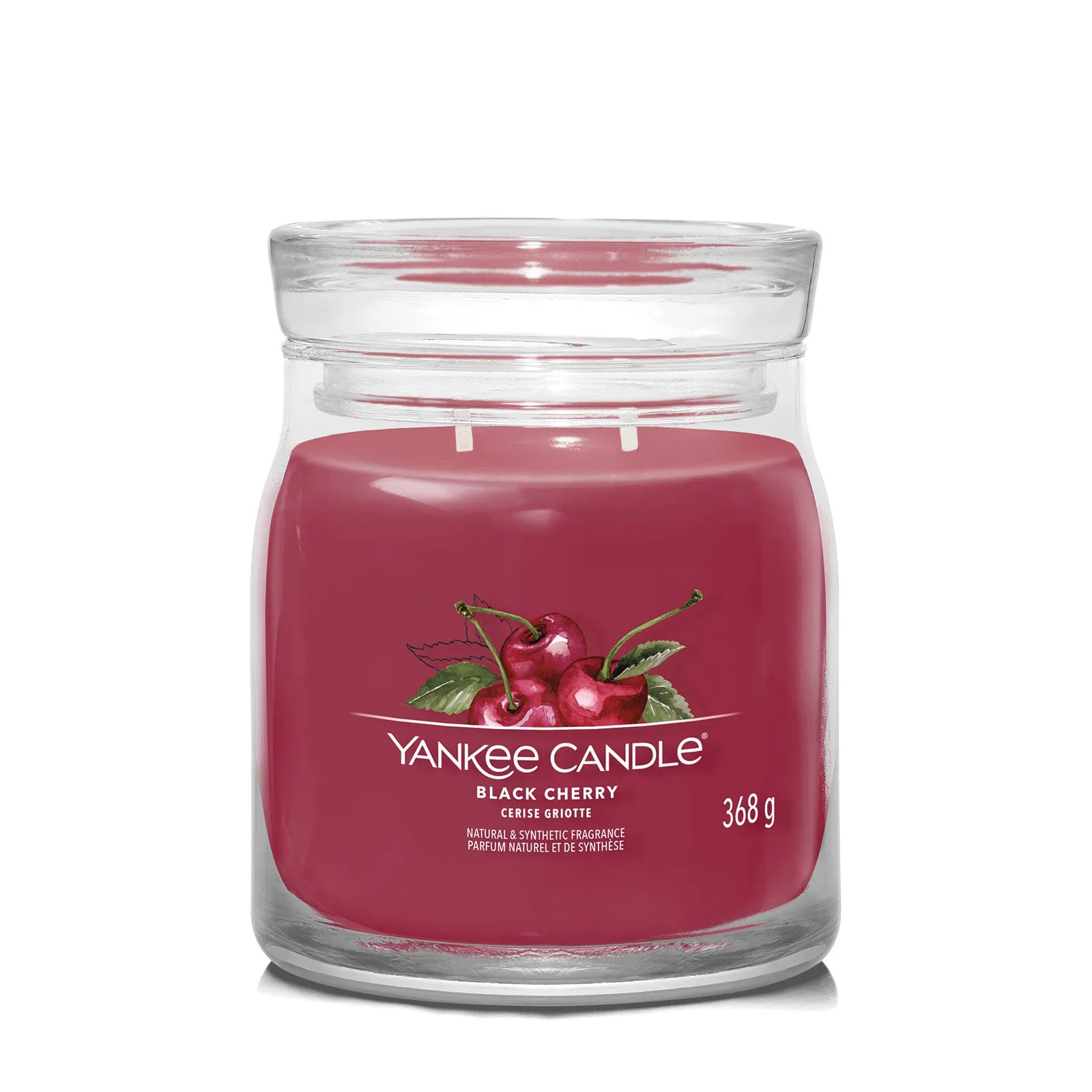 Medium Jar Candle Black Cherry - Red, Soy Wax