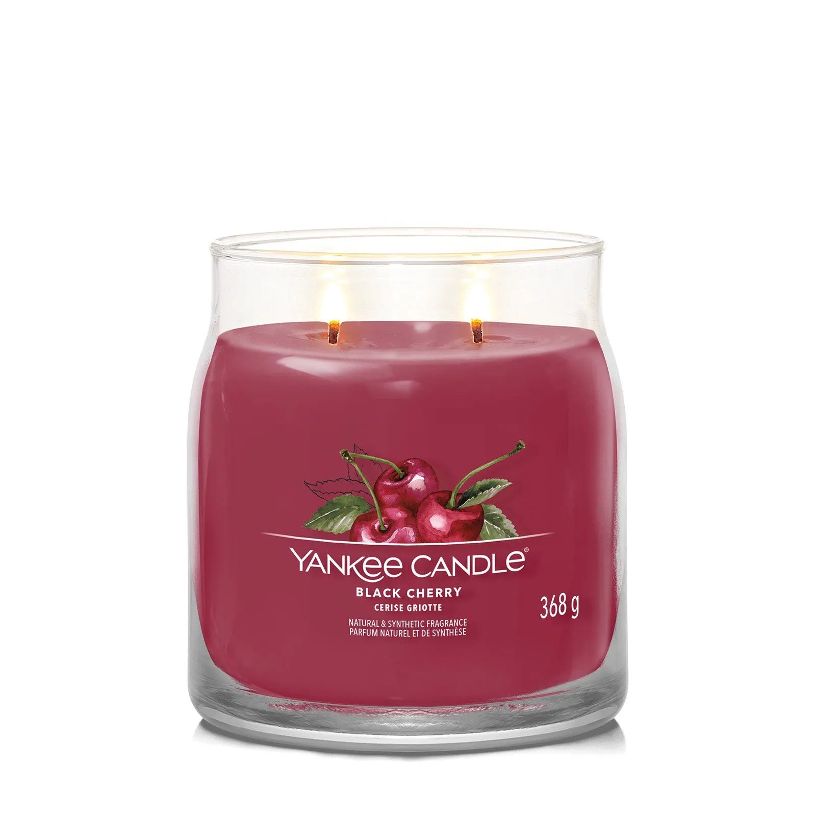 Medium Jar Candle Black Cherry - Red, Soy Wax